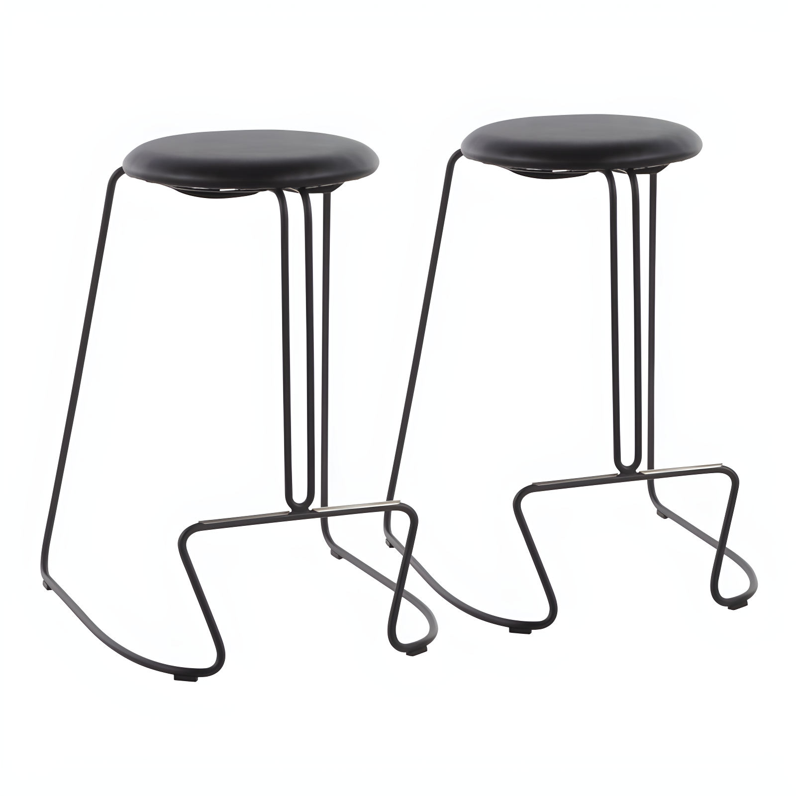Wenty Upholstered Counter Stool with Metal Frame (Set of 2)