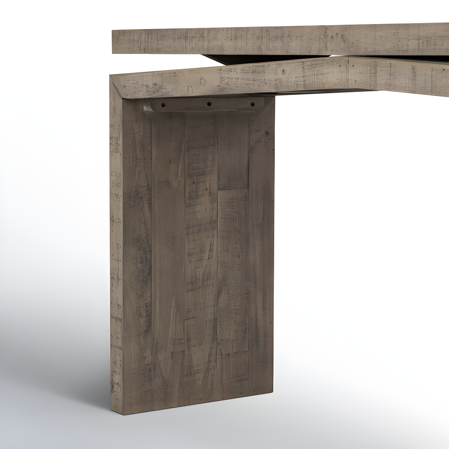 Weathered Wheat Solid Wood Rectangular Console Table