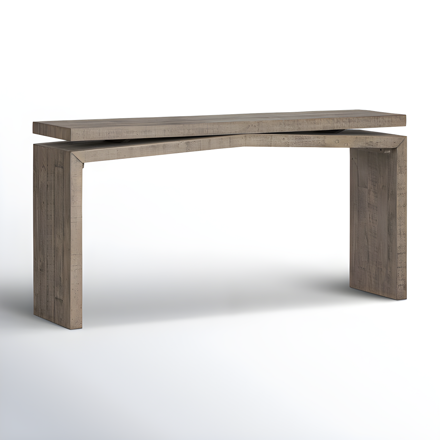 Weathered Wheat Solid Wood Rectangular Console Table