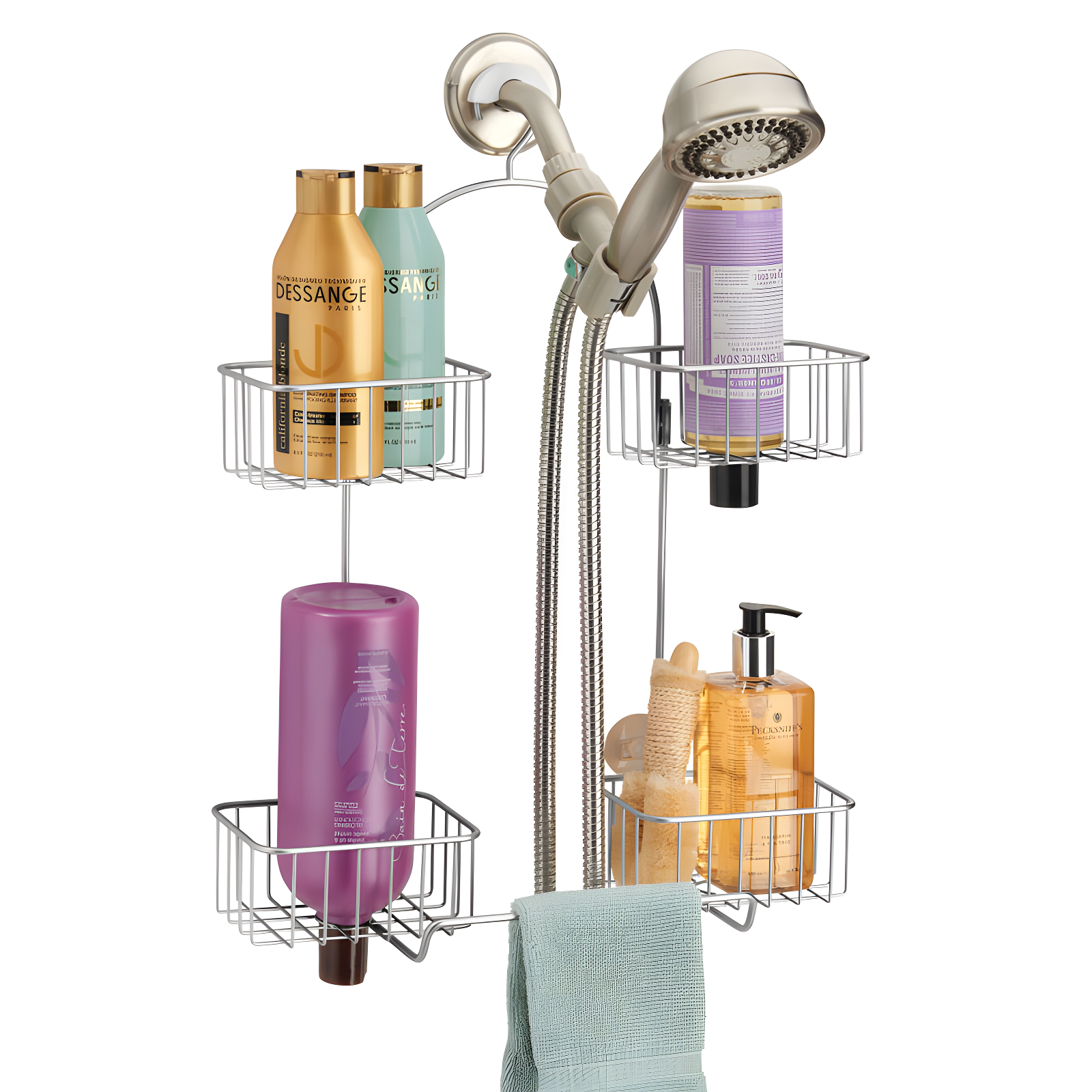 iDesign iDesign Classico Handheld Hose Hanging Shower Organizer, 15.98" x 6.46" x 12.99", Chrome