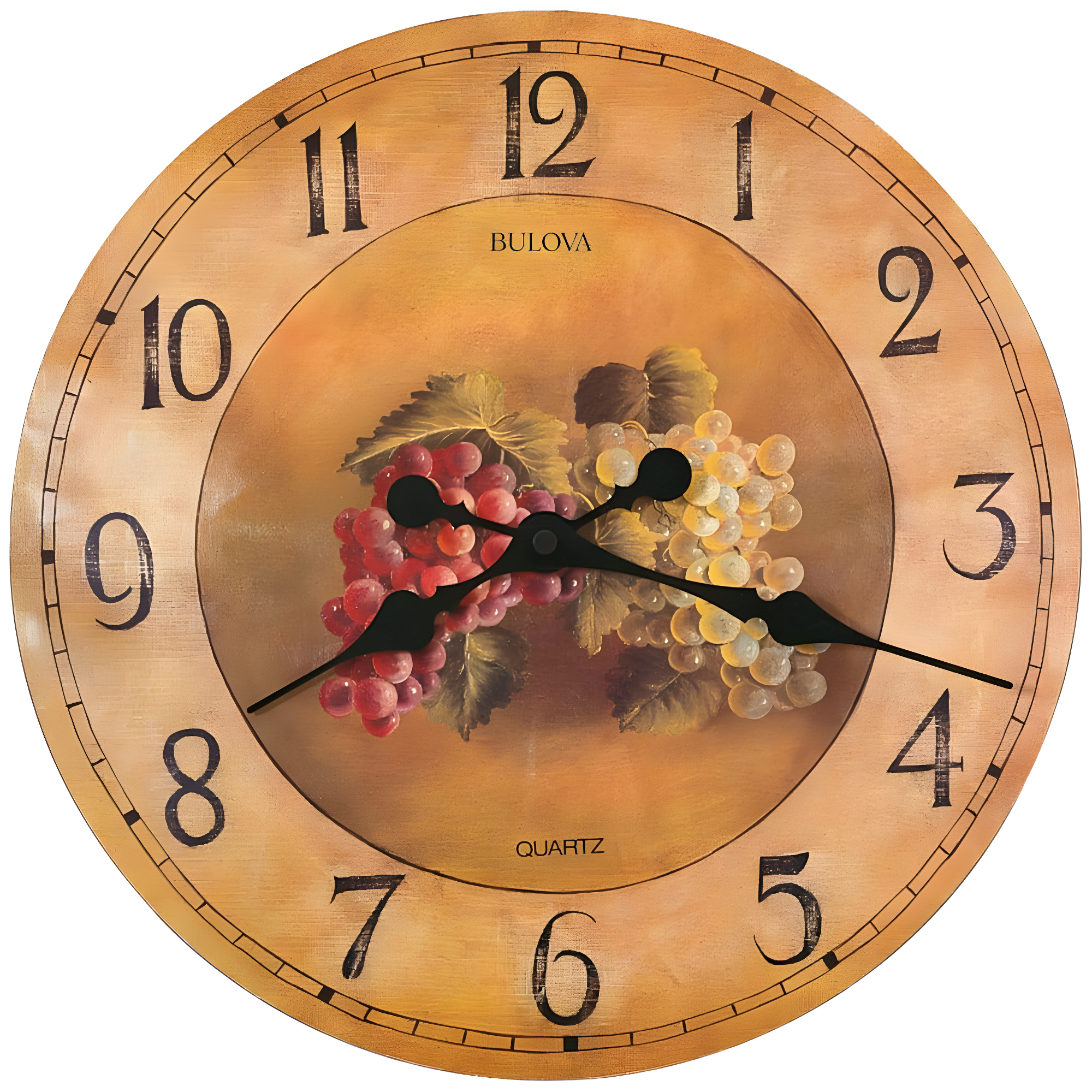 Bulova Clocks Antique Style Fruit Pattern Dial 18" Diameter Wall Clock