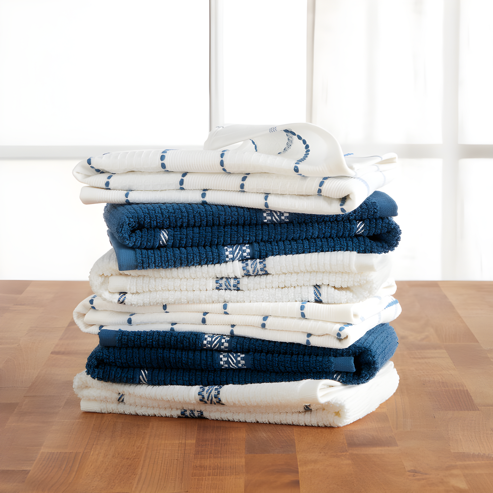 Martha Stewart Martha Stewart Modern Waffle Kitchen Towel Set 6-Pack, Linen, 16"x28" (Set of 6)