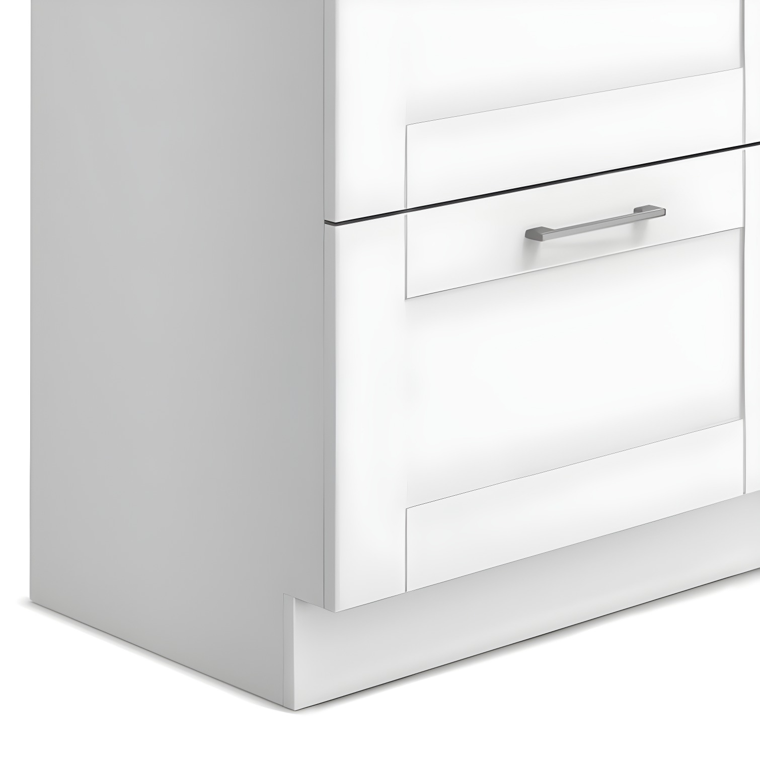 Modern Wide Shaker 46"W Utility Sink & Laundry Cabinet with High-Arc Facet and Stainless Steel Sink, White