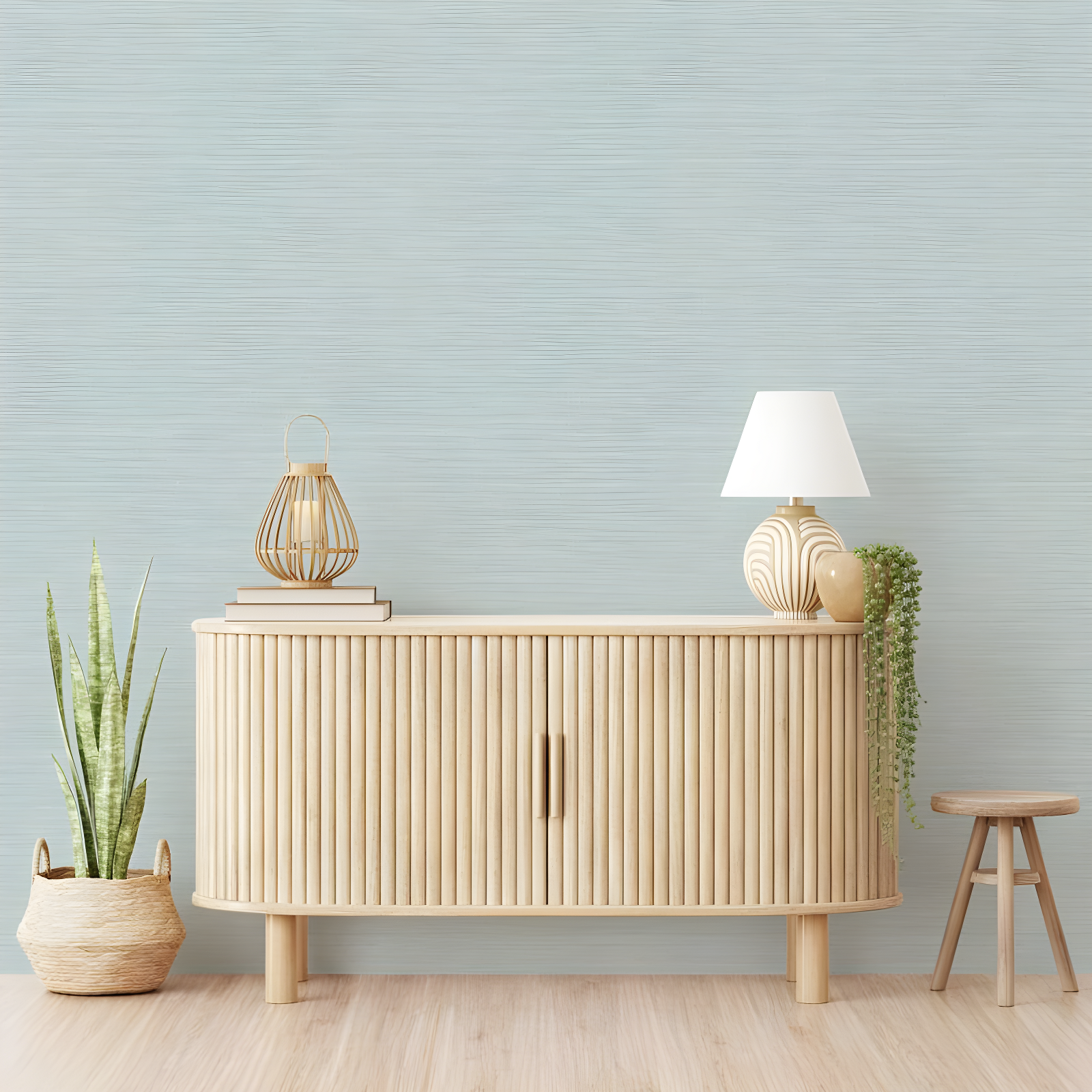 Tempaper & Co.® Faux Horizontal Grasscloth Removable Peel and Stick Wallpaper, Textured Seaglass, 28 sq. ft.: Vinyl, Prepasted