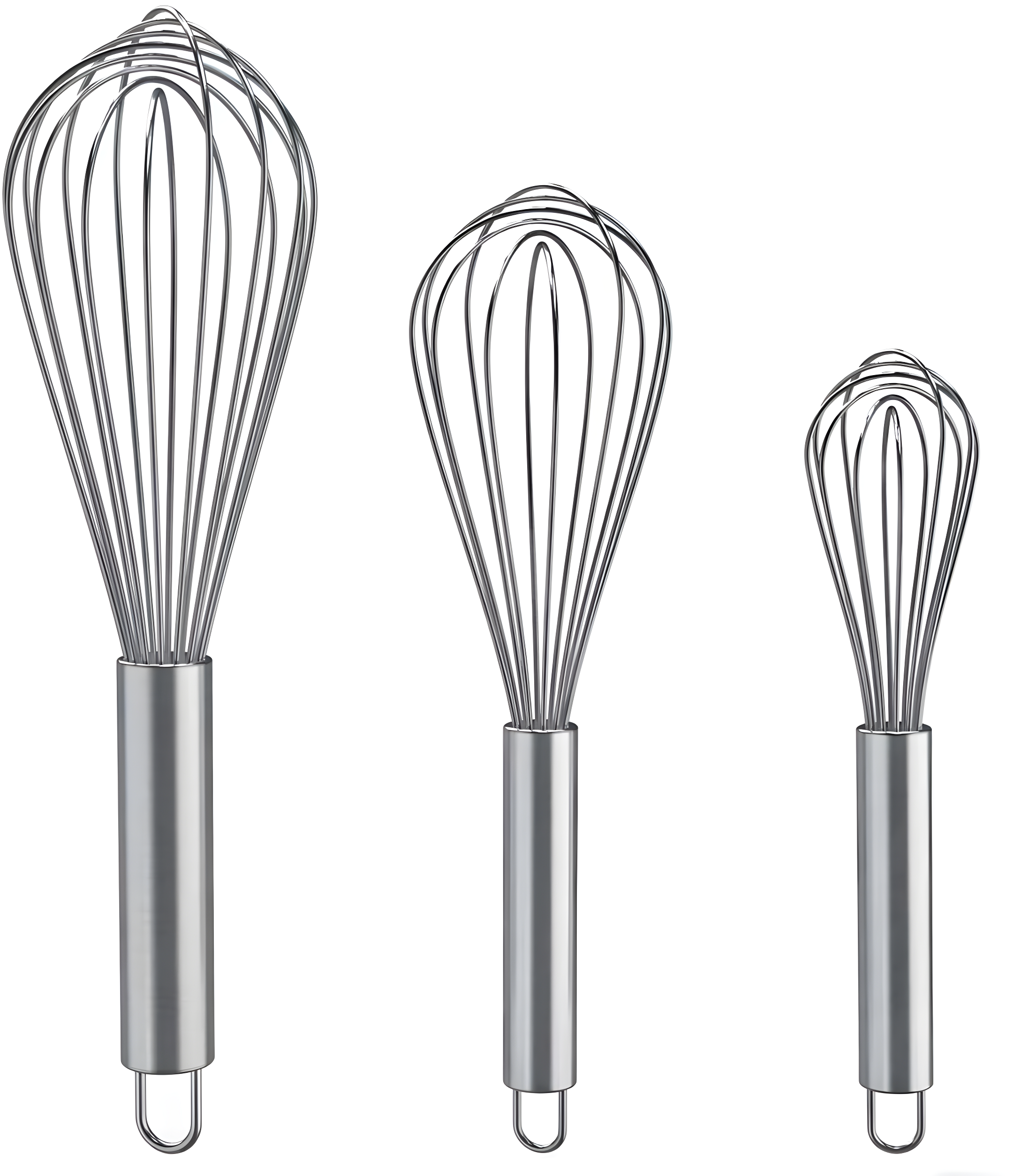 3Pcs 304 Stainless Steel Whisk Set, Professional Balloon Whisks for Kitchen Cooking, Perfect For Blending, Whisking, Baking, Beating, (8" +10"+ 12")
