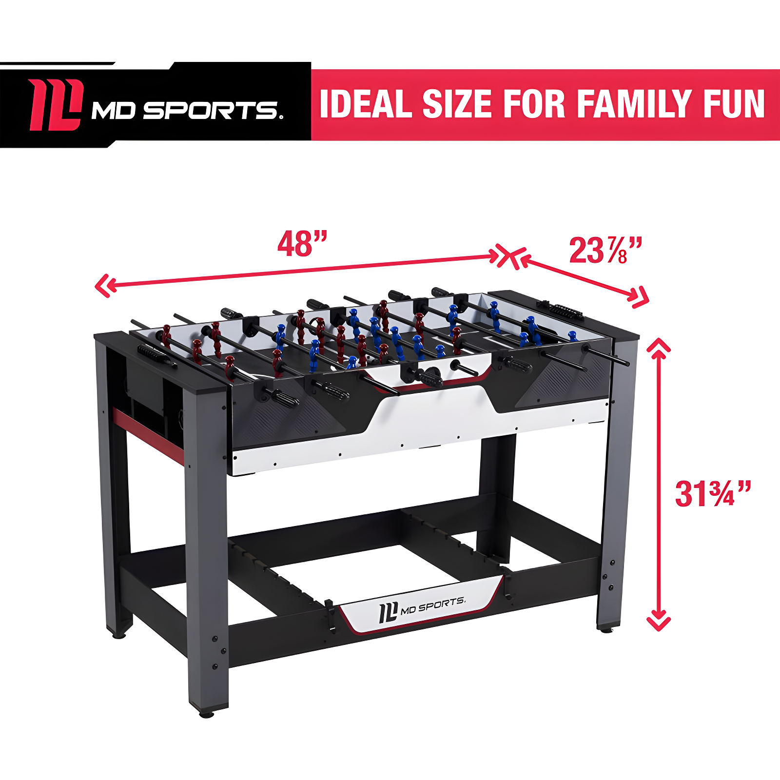 MD Sports Md Sports 48 Inch 2 In 1 Swivel Table