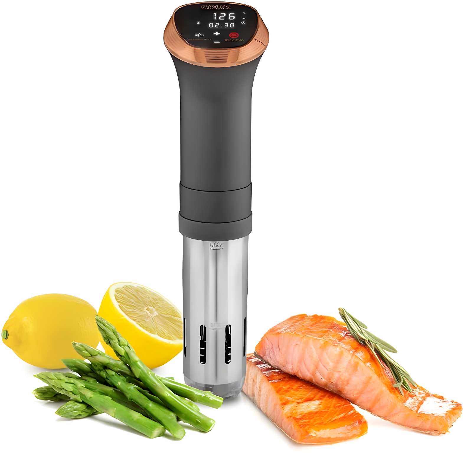 Matte Black and Copper Sous Vide Precision Cooker with Touch Control