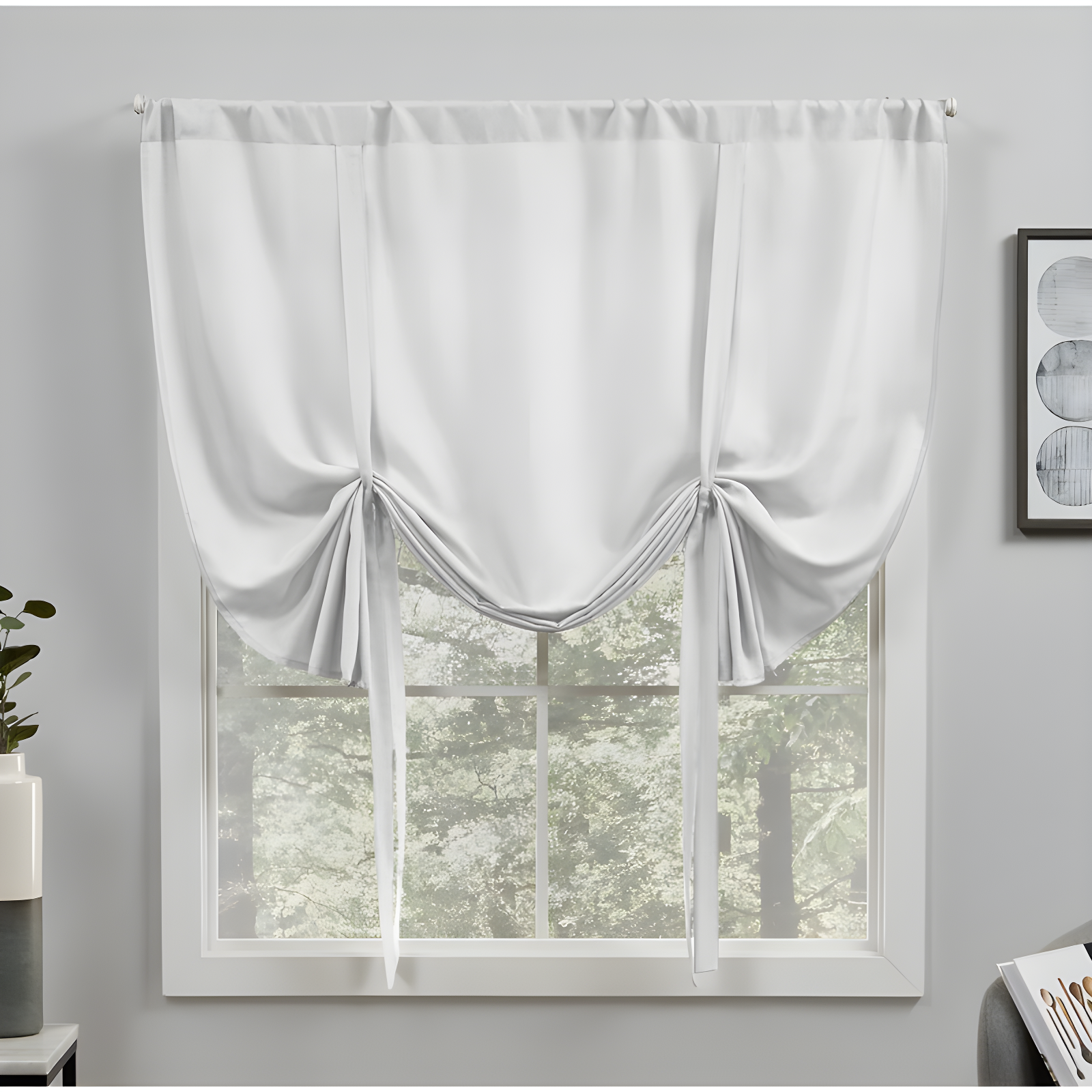 Amalgamated Textiles Exclusive Home Loha Light Filtering Rod Pocket Tie Up Shade