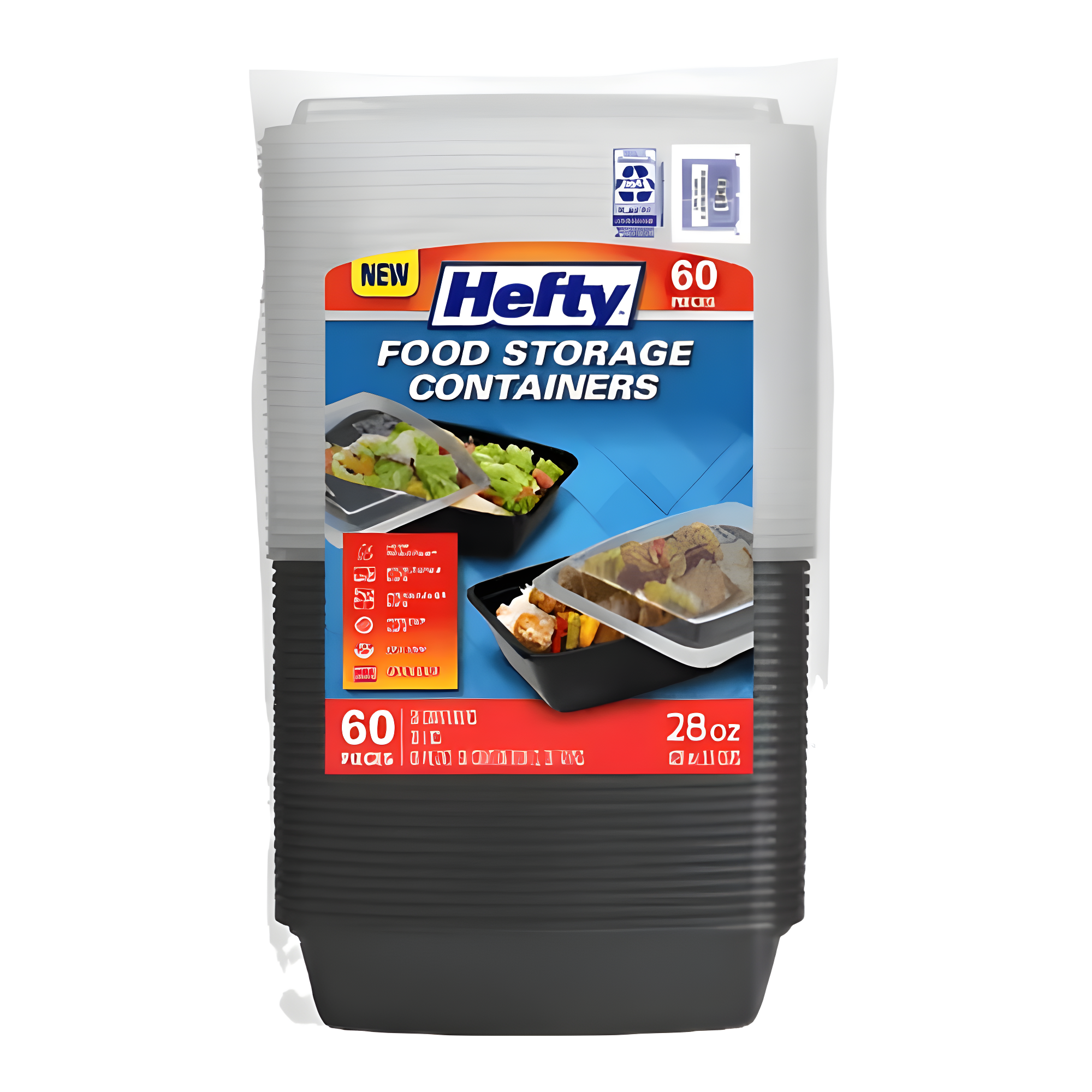 Hefty Food Storage Containers W/ Lid (28 Oz.  30 Ct.)
