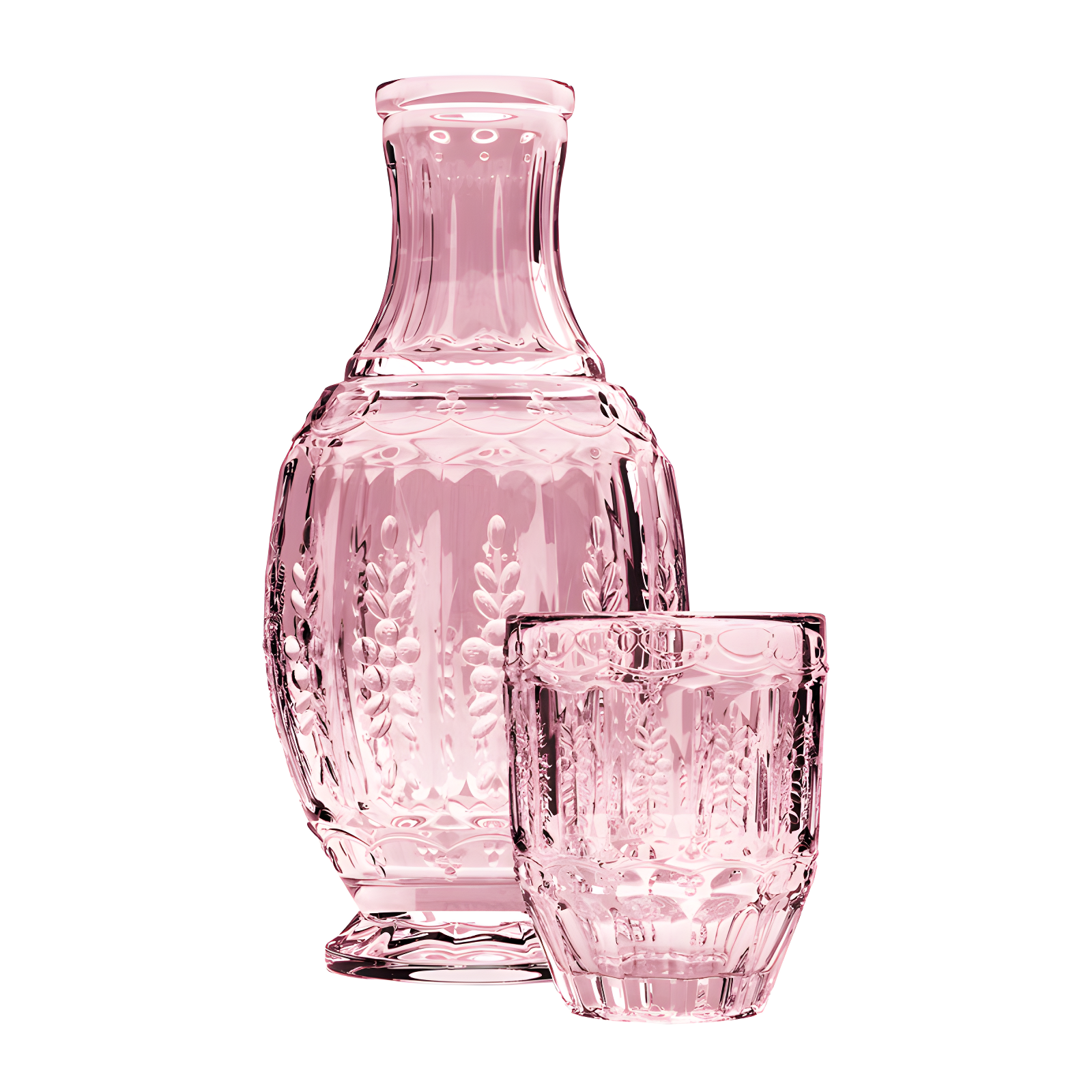 Elle Decor 2-Piece Carafe and Cup Set, Vintage Pink | Wayfair