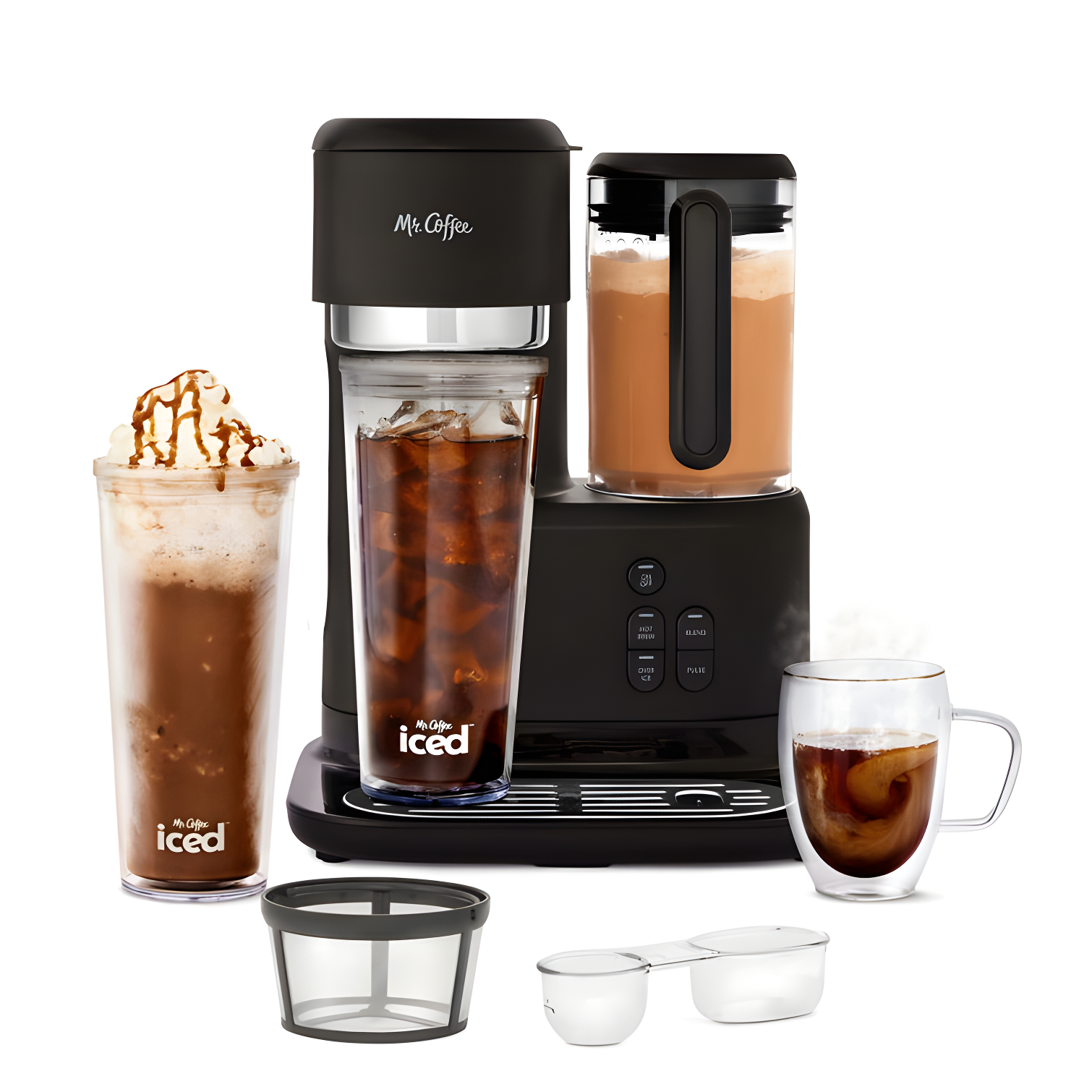 Mr. Coffee 2149282 Mr. Coffee Single-Serve Iced And Hot Coffee Maker And Blender With 2 Tumblers