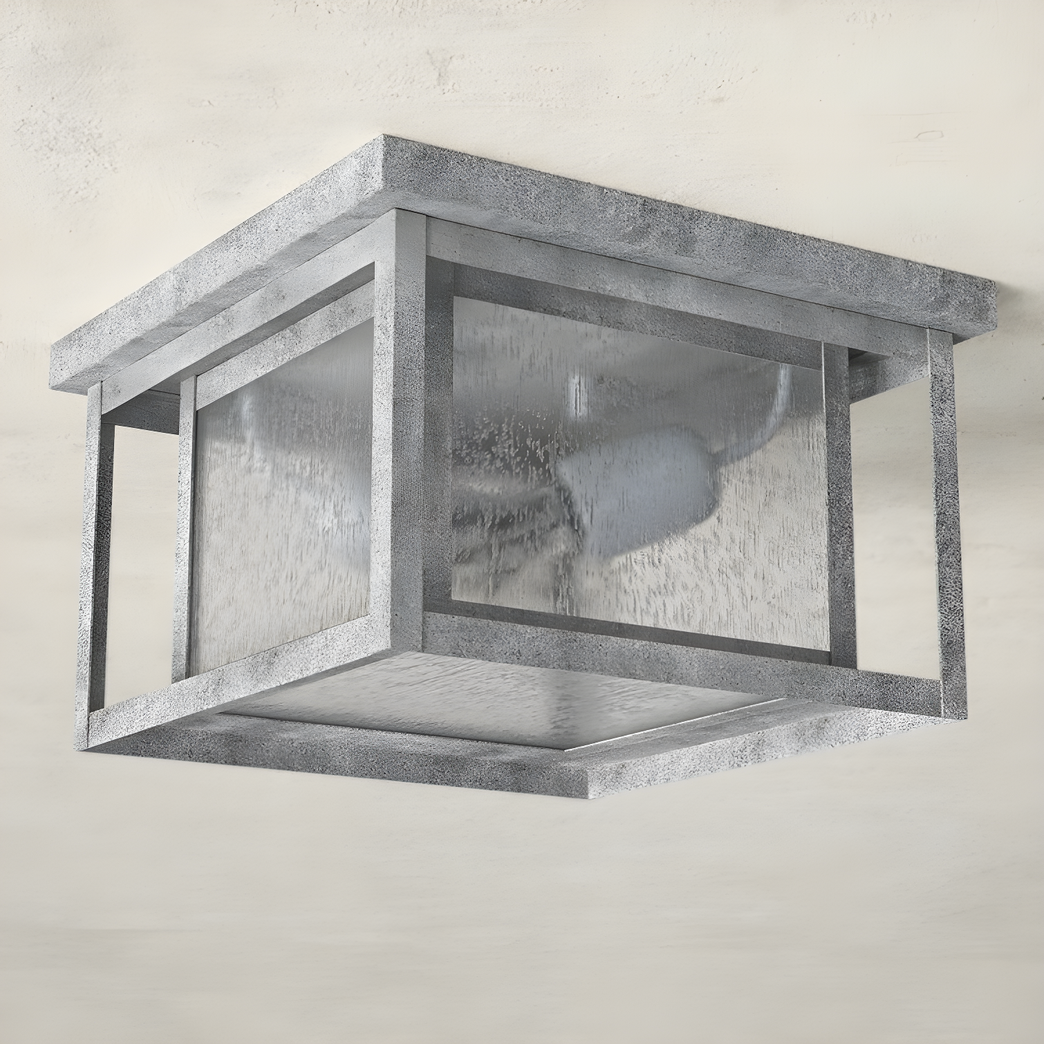 Vermont Seeded Square Outdoor Flush Mount