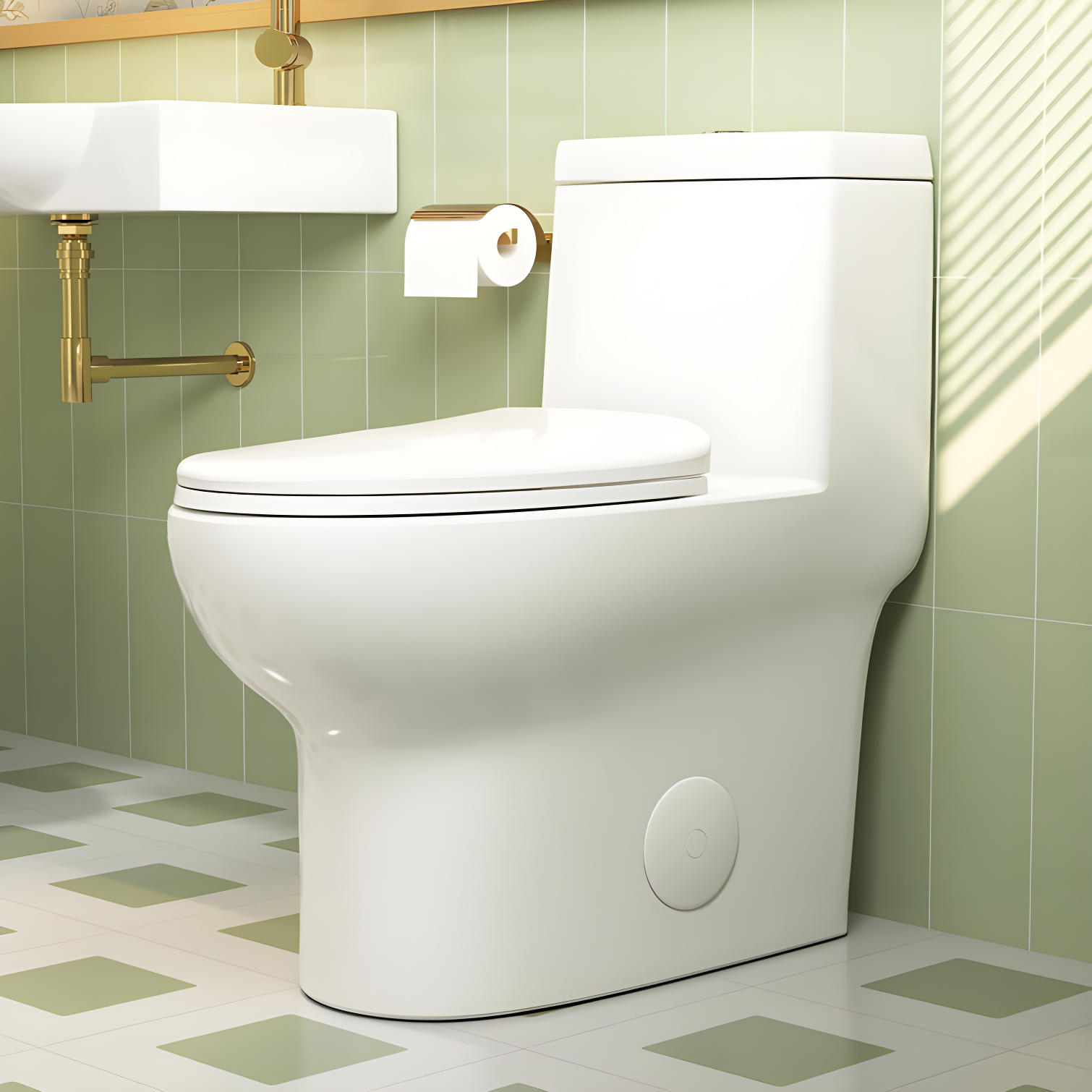 Ally Standard Bathroom Toielt, Modern Toilet with Comfort Chair Height Floor Mounted(Seat Included)