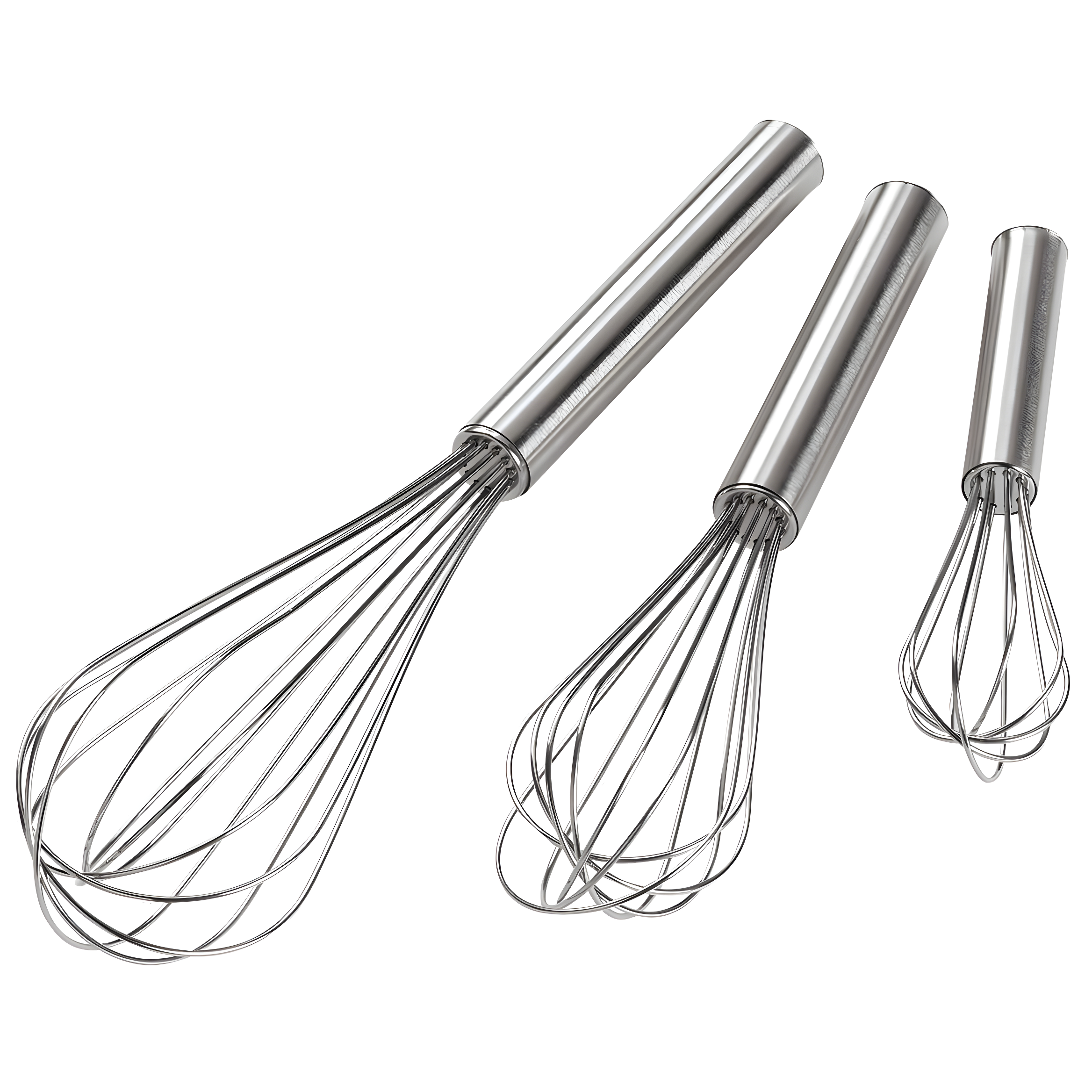 3Pcs Stainless Steel Whisks 8"+10"+12" Kitchen Whisk Set Kitchen Utensils Wire Whisk Balloon Whisk Set for Blending Whisking Beating and Stirring