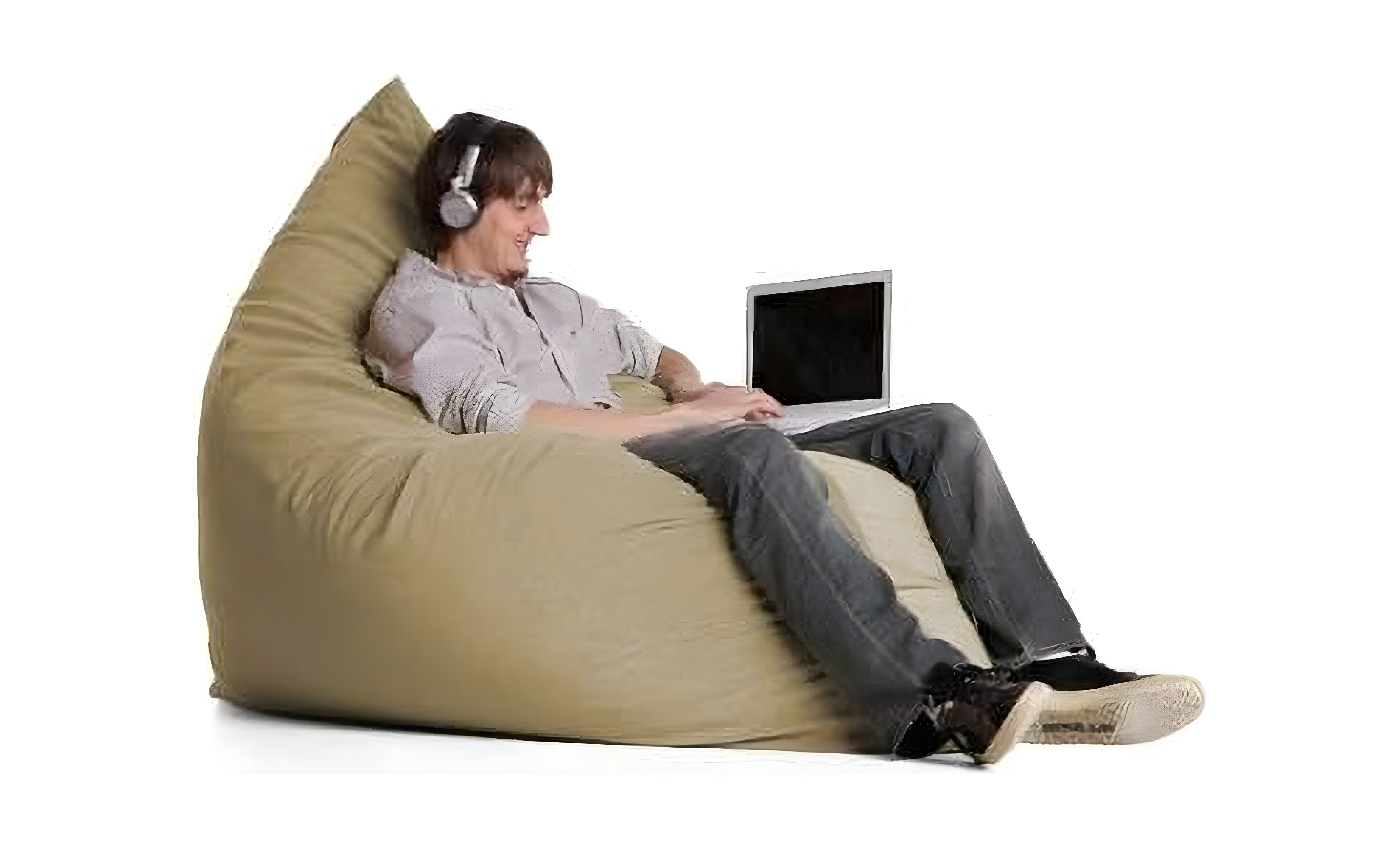 Jaxx Pillow Saxx 5.5-Foot - Huge Bean Bag Floor Pillow and Lounger, Camel