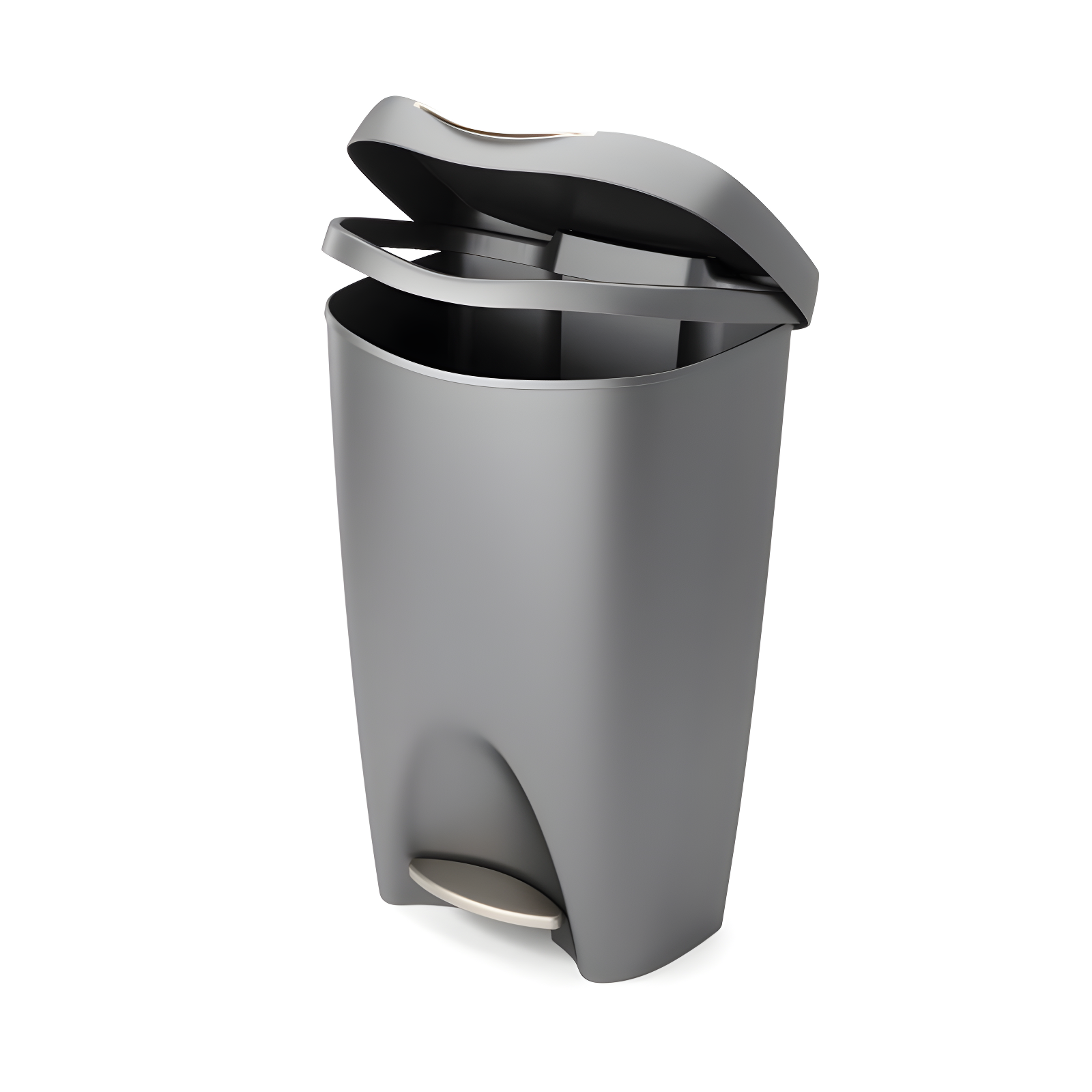 Umbra 13gal Brim Step Trash Can Nickel: Kitchen Trash Can, 50 Quart, Polypropylene, Indoor, Silver