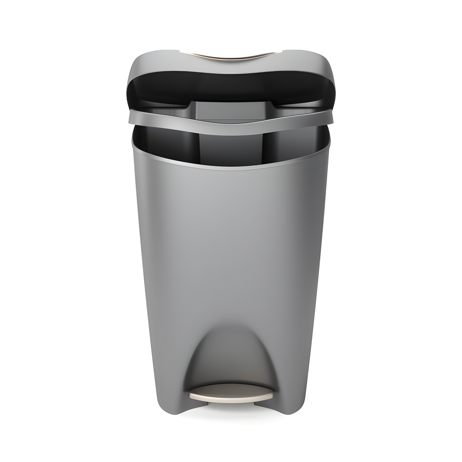 Umbra 13gal Brim Step Trash Can Nickel: Kitchen Trash Can, 50 Quart, Polypropylene, Indoor, Silver