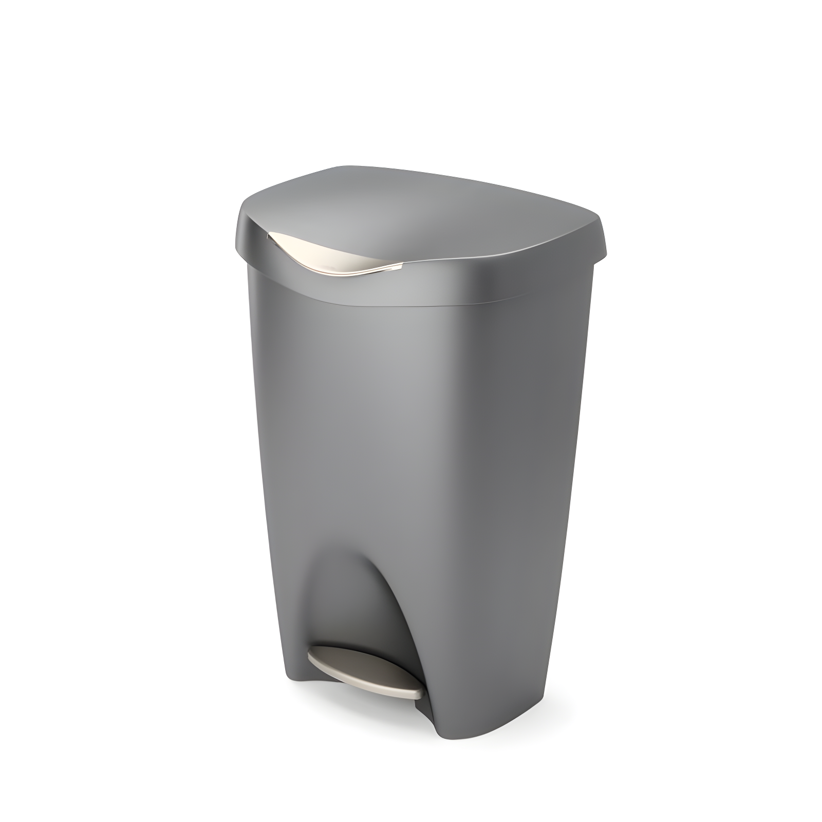 Umbra 13gal Brim Step Trash Can Nickel: Kitchen Trash Can, 50 Quart, Polypropylene, Indoor, Silver