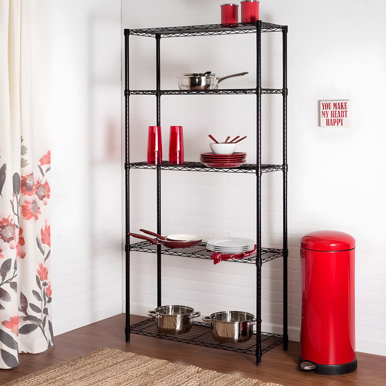 Honey-Can-Do 72 in. H X 14 in. W X 36 in. D Steel Shelving Unit