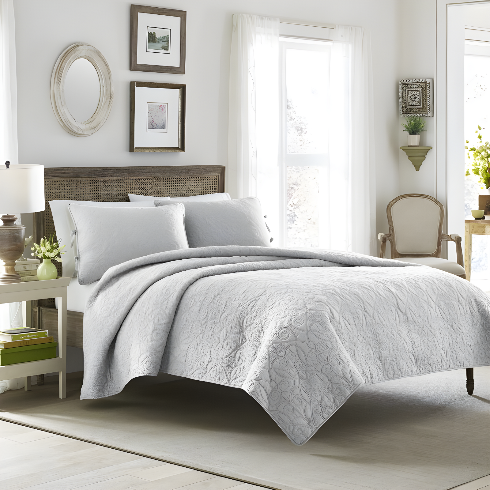 Laura Ashley Felicity Cotton Reversible Quilt Set