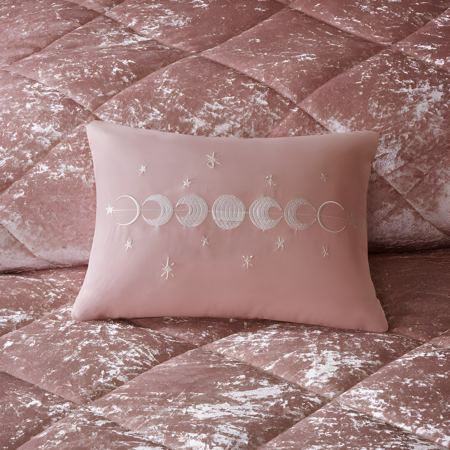 Felicia Crushed Velvet Comforter Set with Throw Pillow