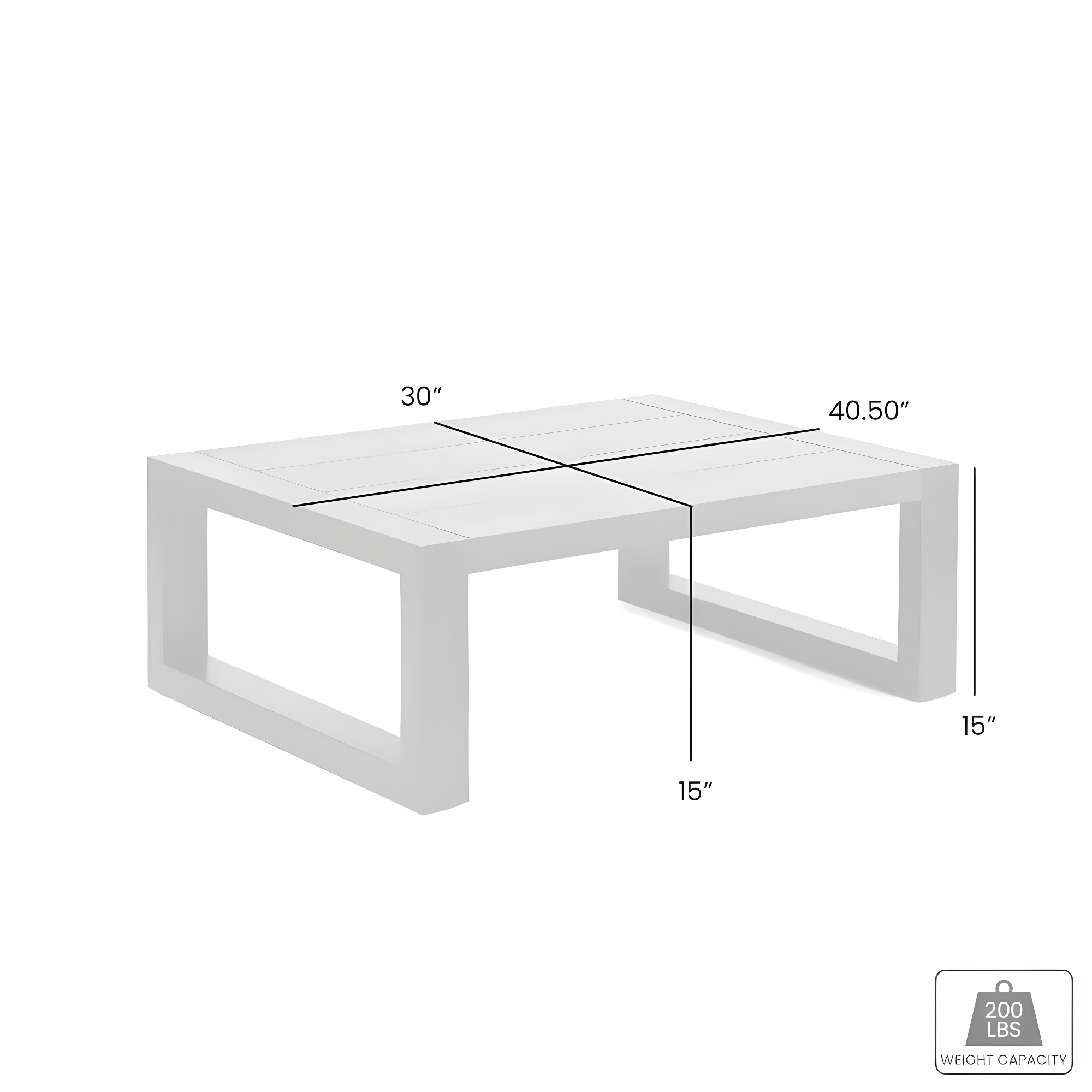 Armen Living Paradise 40.5" Modern Wood Outdoor Patio Coffee in Dark Wood