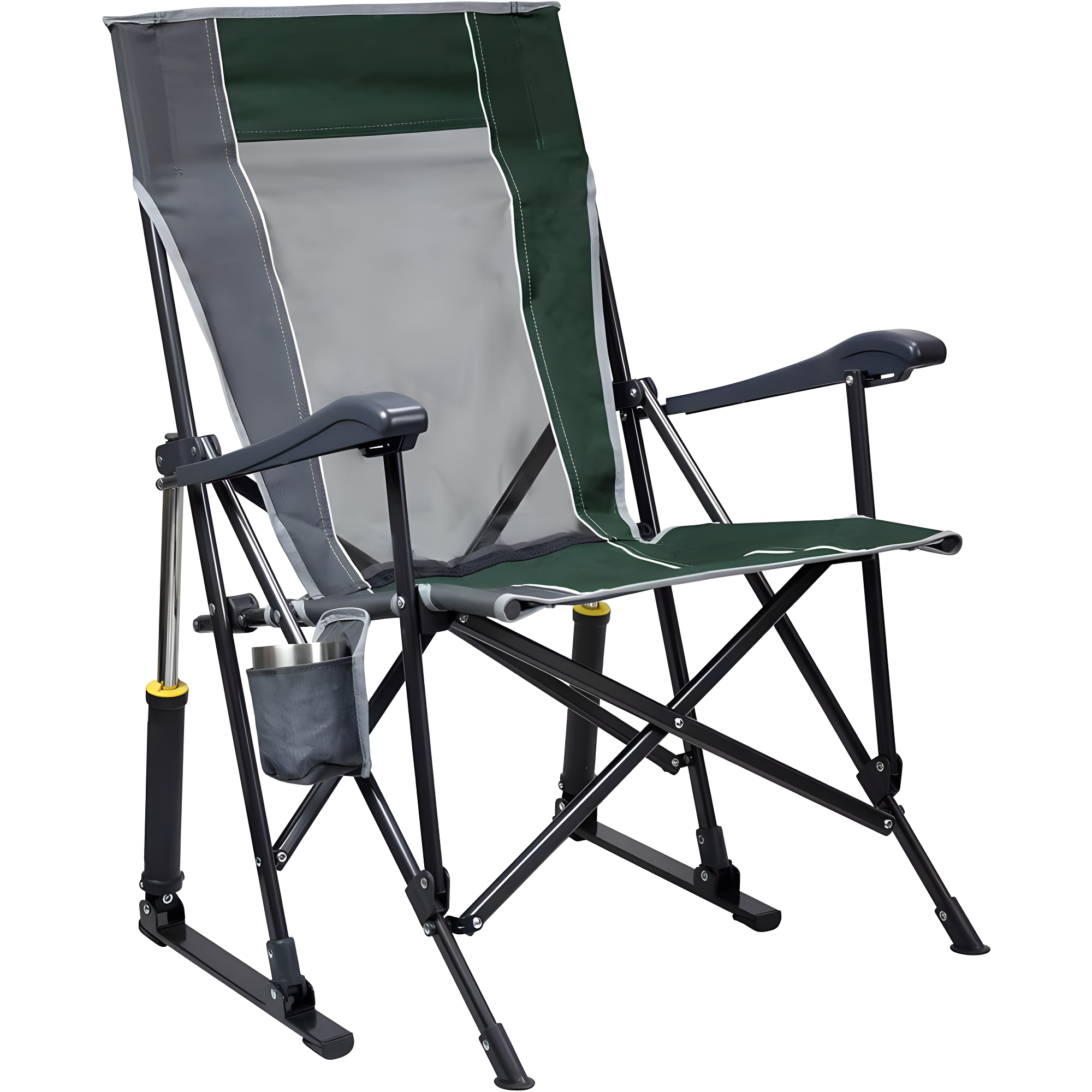 GCI Outdoor RoadTrip Rocker Foldable Rocking Camp Chair, Hunter
