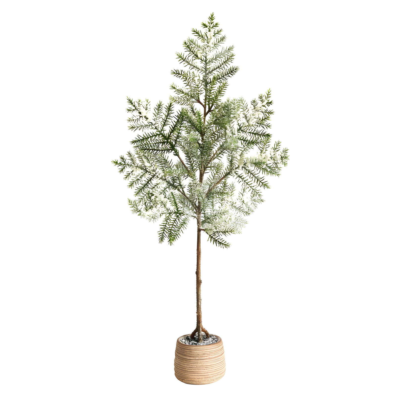 Nearly Natural 2.92-ft Frosted Pine Artificial Christmas Tree in Decorative Planter