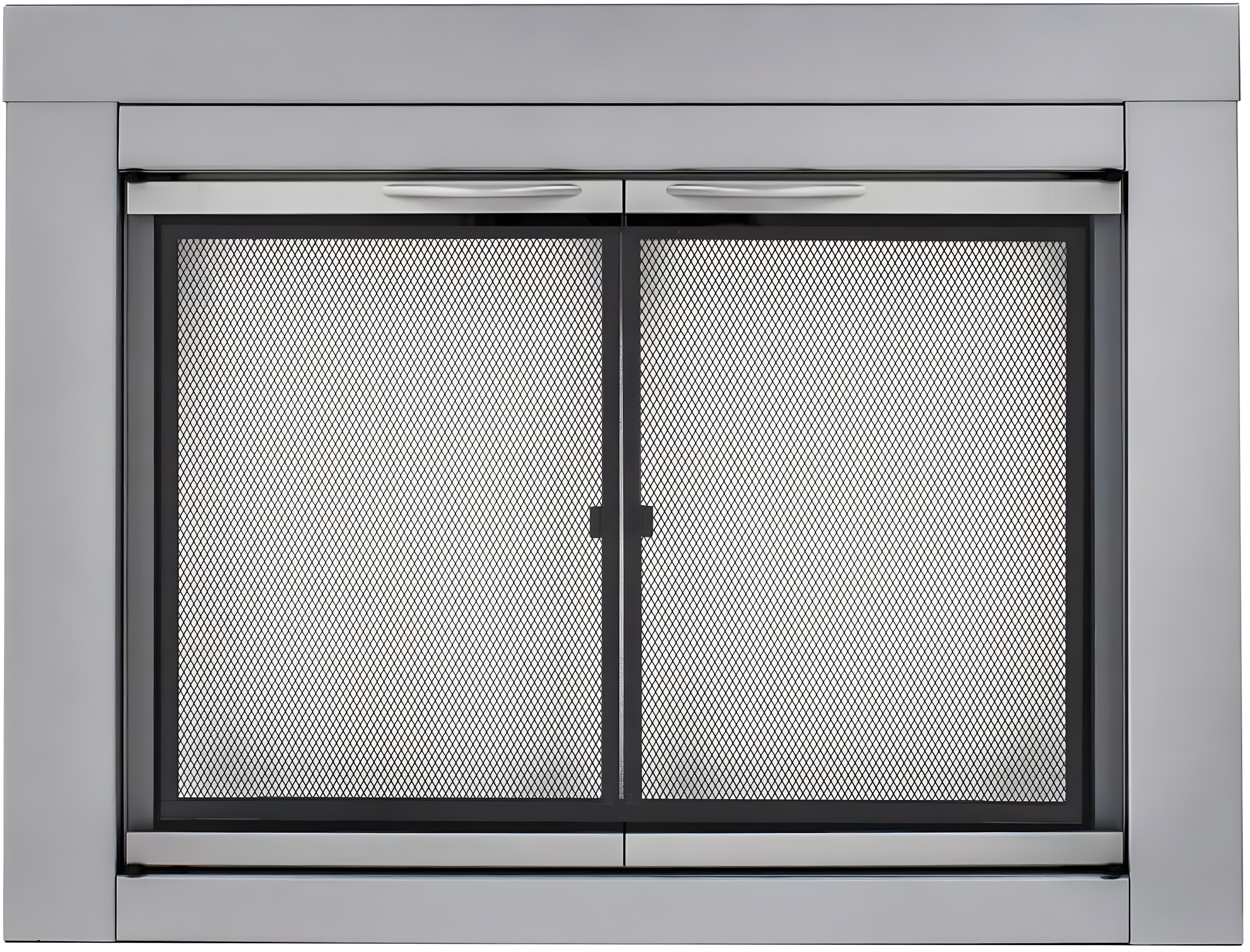 Pleasant Hearth Alpine Collection Fireplace Glass Door, Skyline Nickel - Small