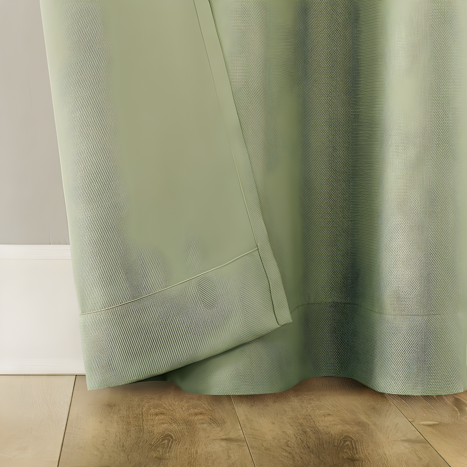 40"x63" No. 918 Light Filtering Semi-Sheer Sora Heathered Texture Grommet Curtain Panel Sage Green: Modern Plain Weave