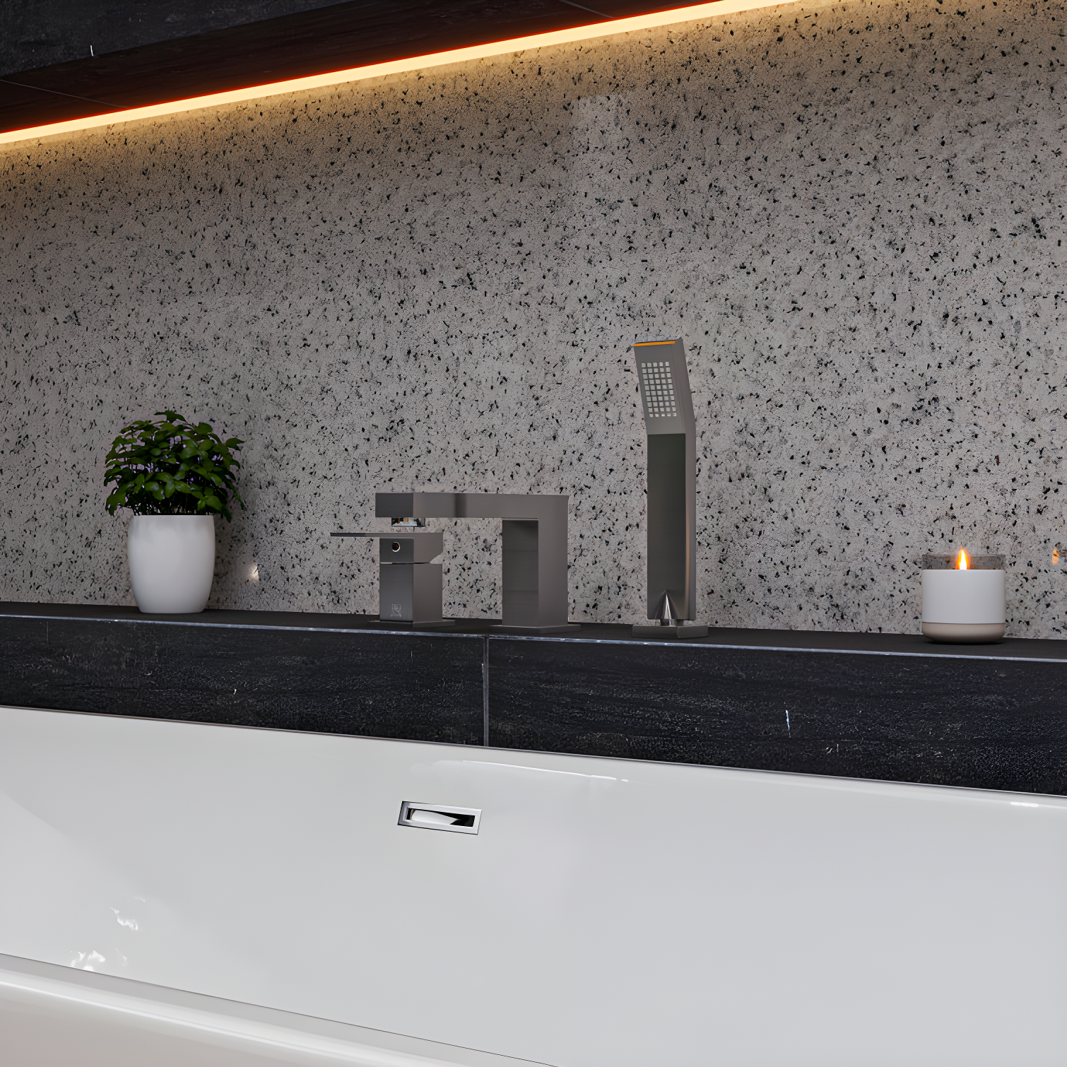 1 Handle Deck Roman Tub Faucet with Diverter