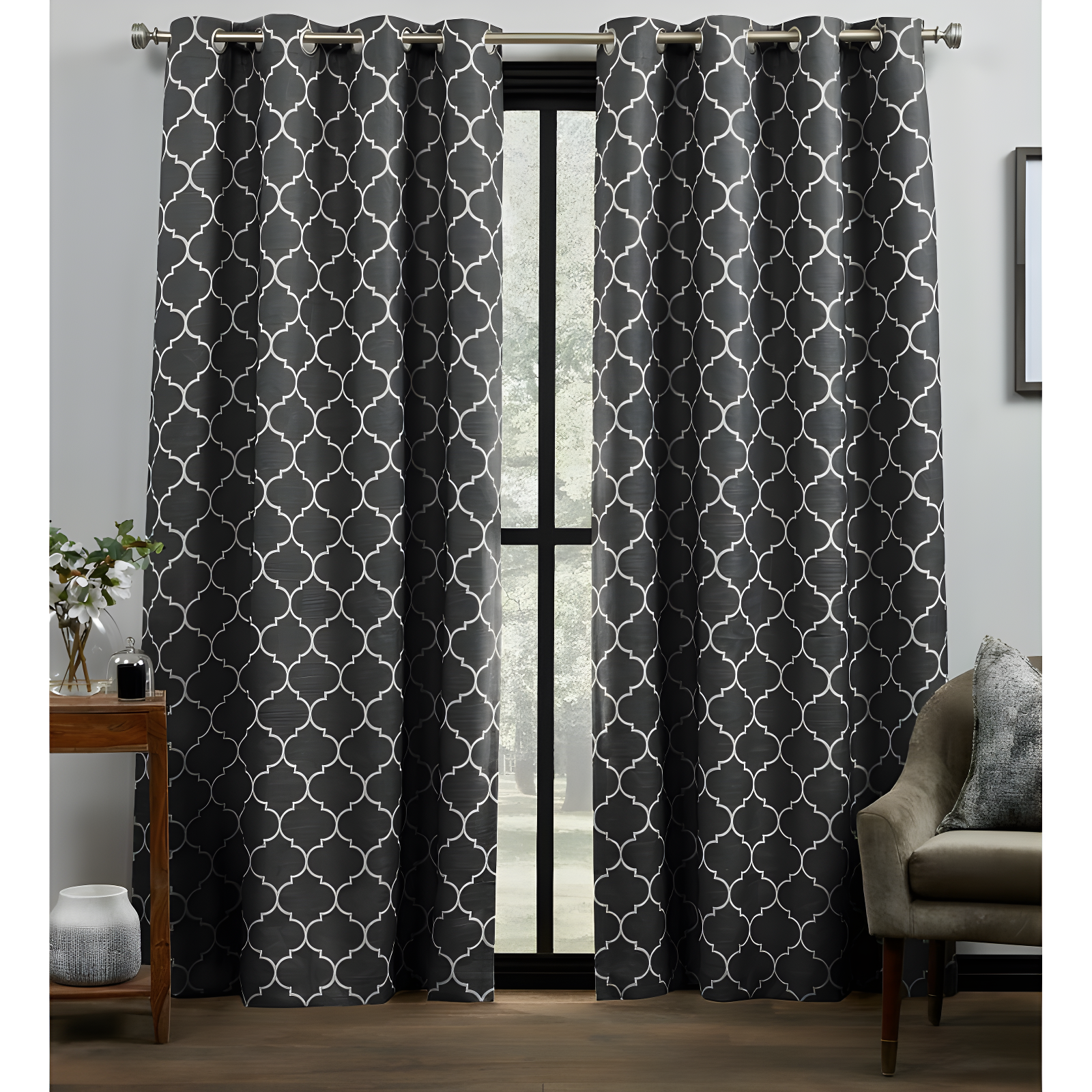 Milagros Polyester Blackout Curtain Pair (Set of 2)