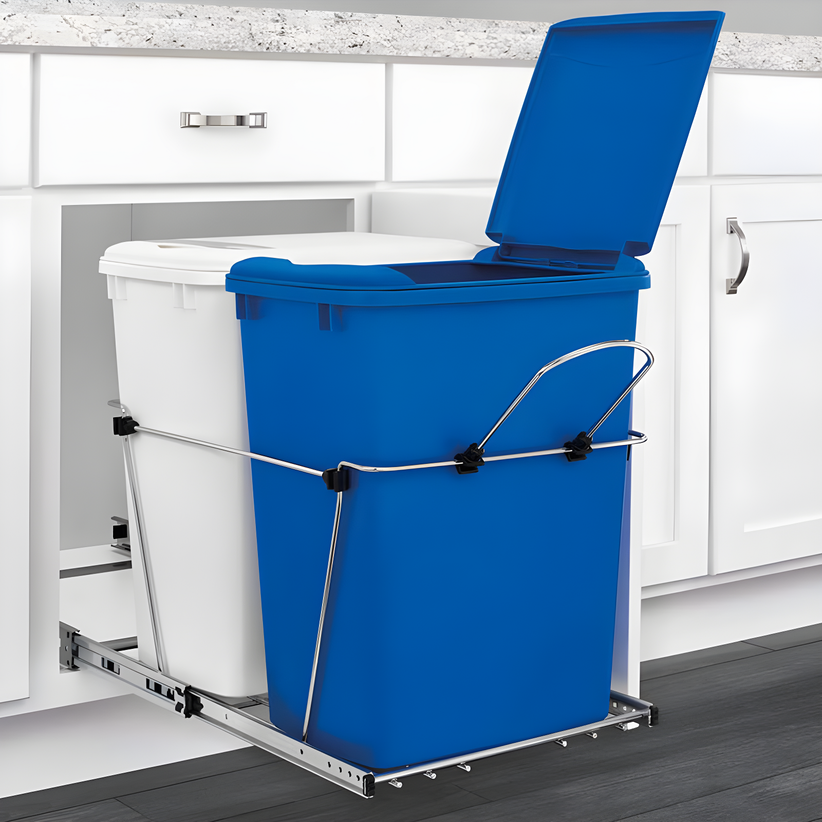 Double Sliding Pull-Out Waste Bin Containers