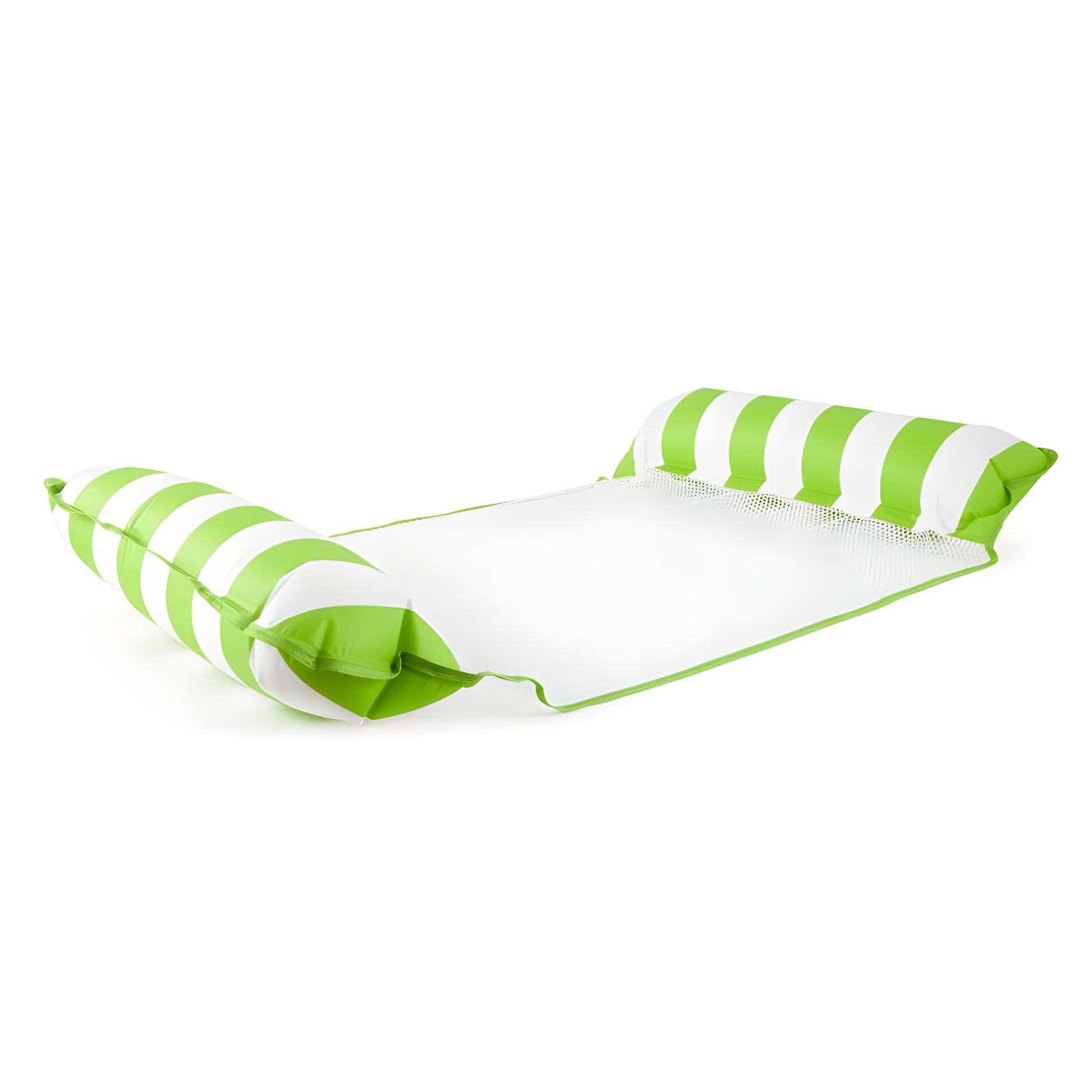Aqua Leisure Monterey Water Inflatable 4-in-1 Versatile Design Pool Hammock Floating Lounger Chair, Lime Green and White Stripes