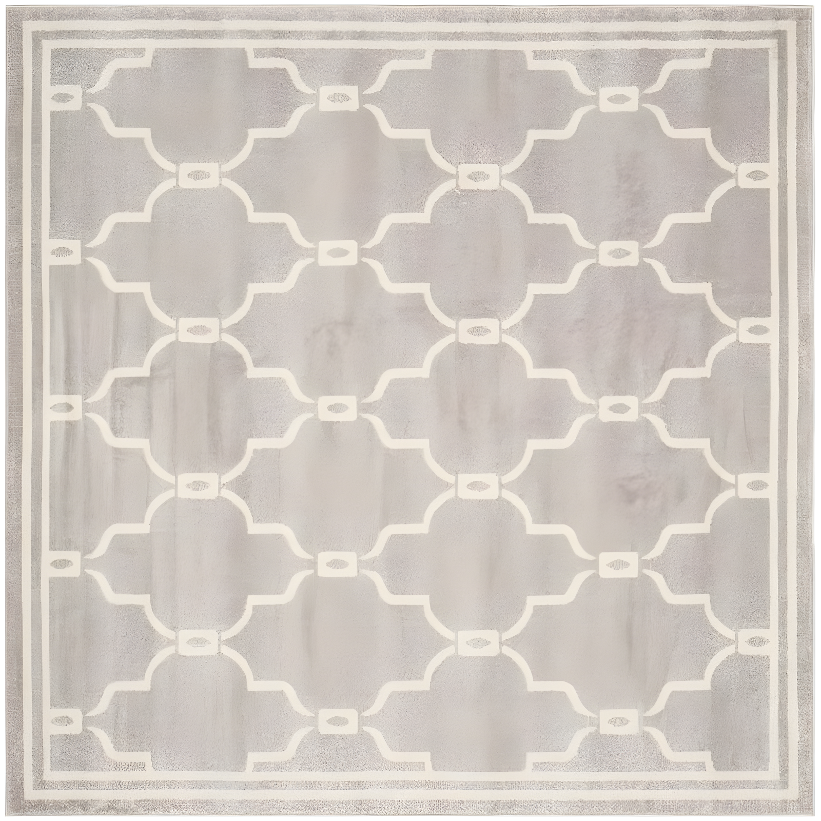 Amherst AMT414 Power Loomed Indoor Area Rug - Light Grey/Ivory - 7'x7' - Safavieh