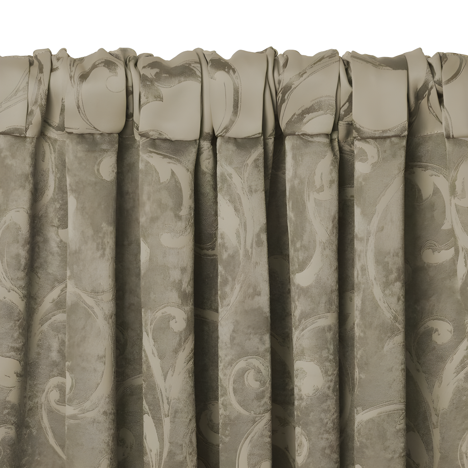 Mia Jacquard Scroll Blackout Window Curtain Panel - 52" x 84" - Natural - Elrene Home Fashions