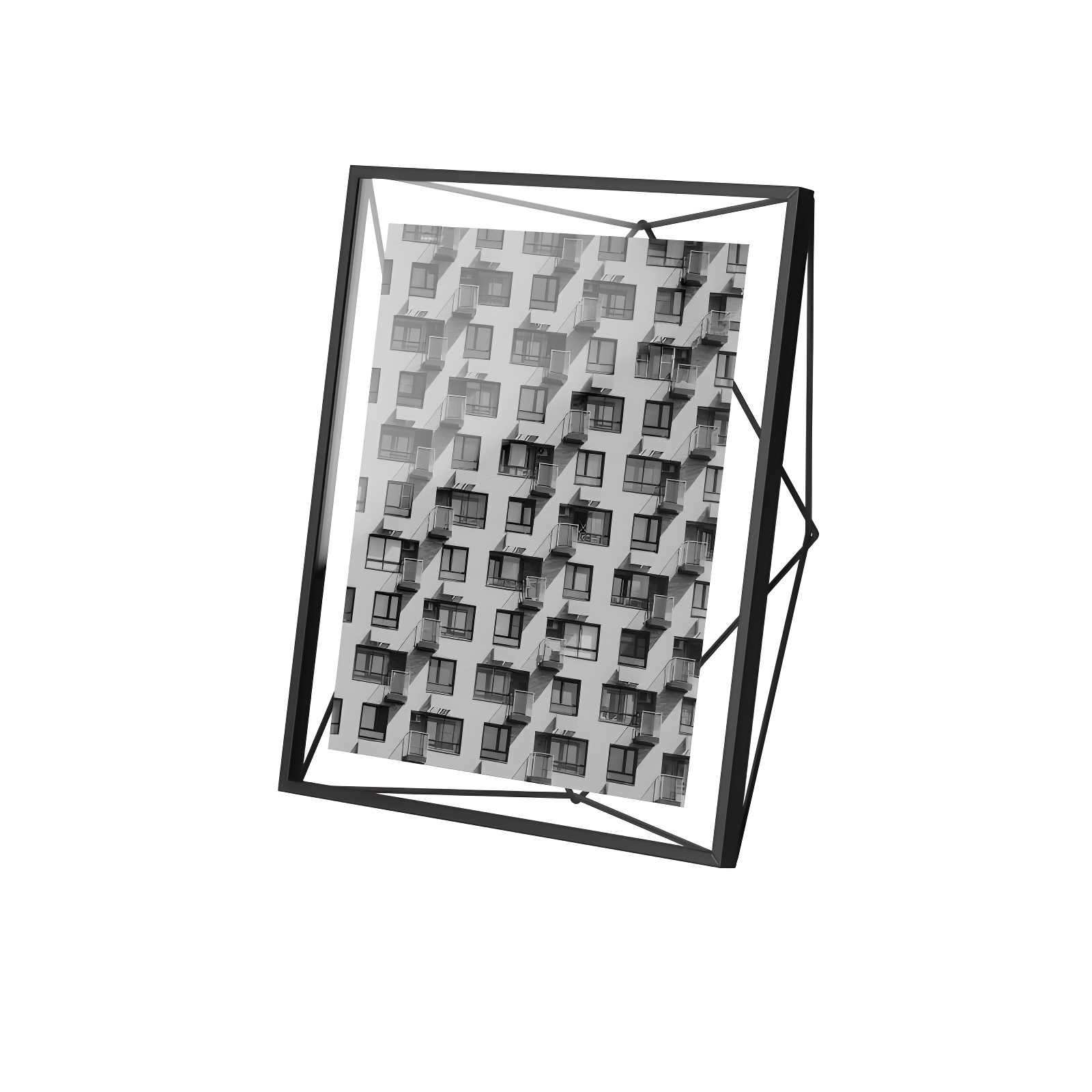 8"x10" Umbra Prisma Picture Frame Black: Modern Steel Design, Wall or Tabletop, Sawtooth Back