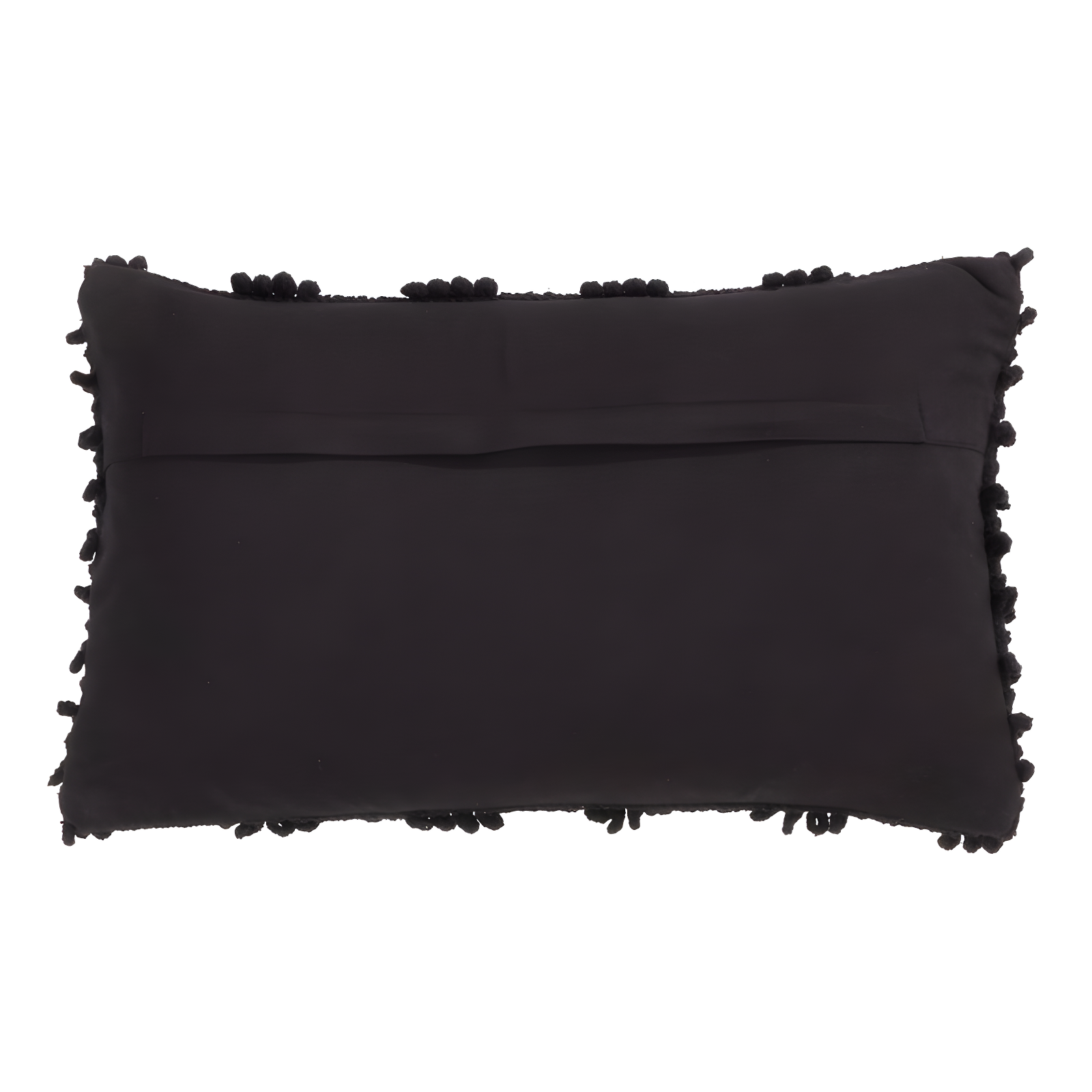 Saro Lifestyle Down-Filled Nubby Design Throw Pillow, Black, 12"x20"