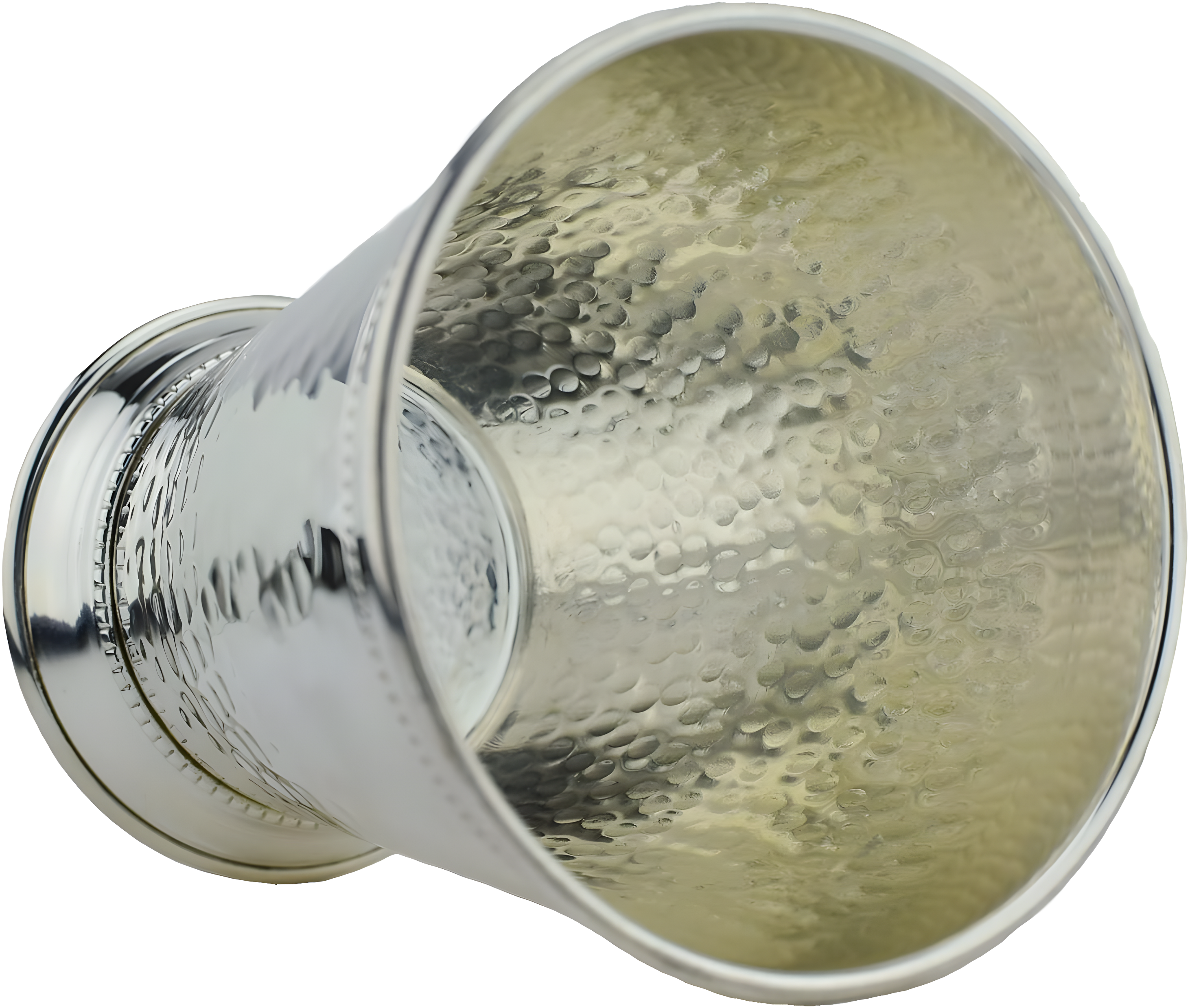 Prince of Scots Hammered Copper Mint Julep Cup with Pure Silver Plate 12 Ounce