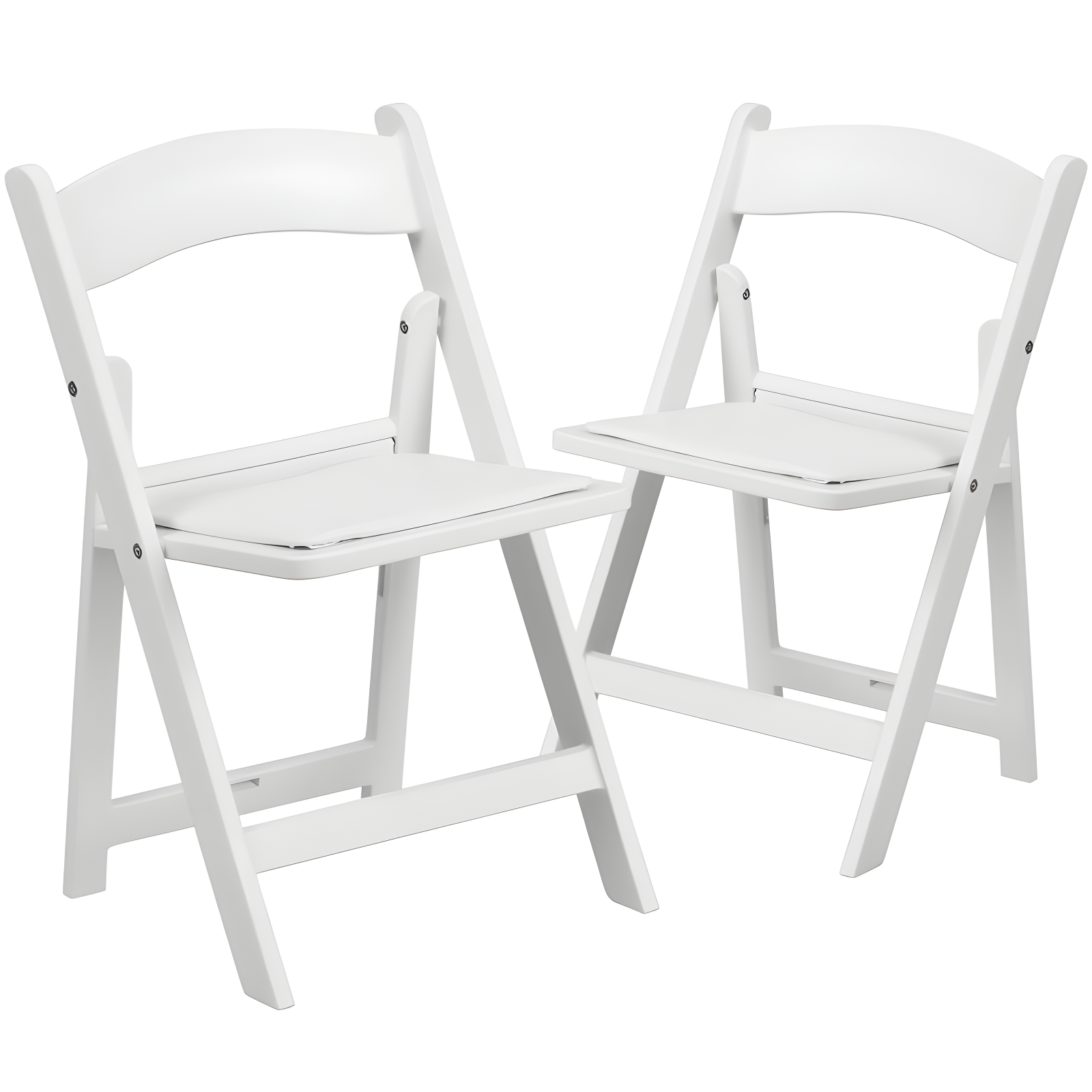 Flash Furniture Kids Folding Chairs with Padded Seats | Set of 2 White Resin Folding Chair with Vinyl Padded Seat for Kids