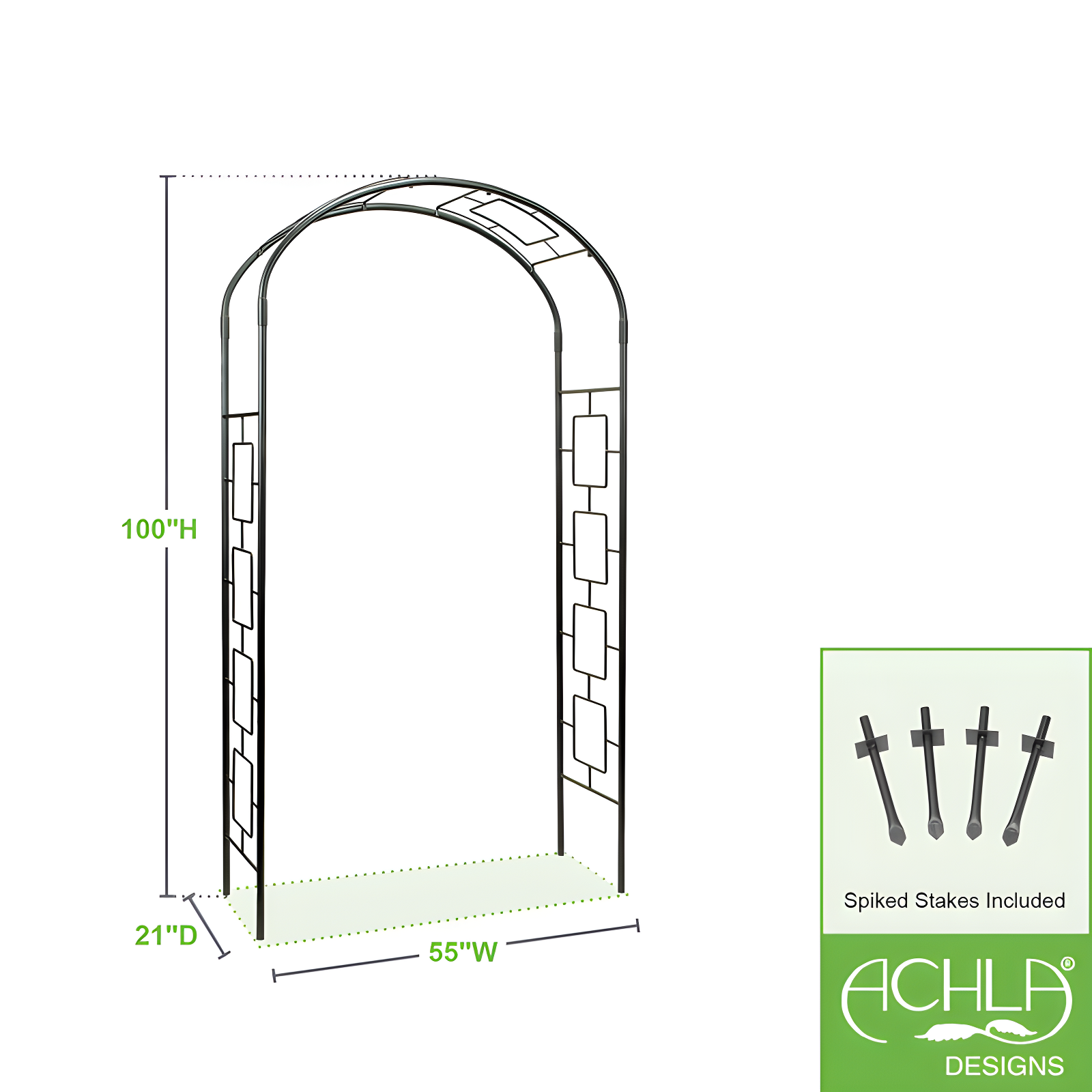Nansi 55'' W x 21'' D Iron Arbor in Black