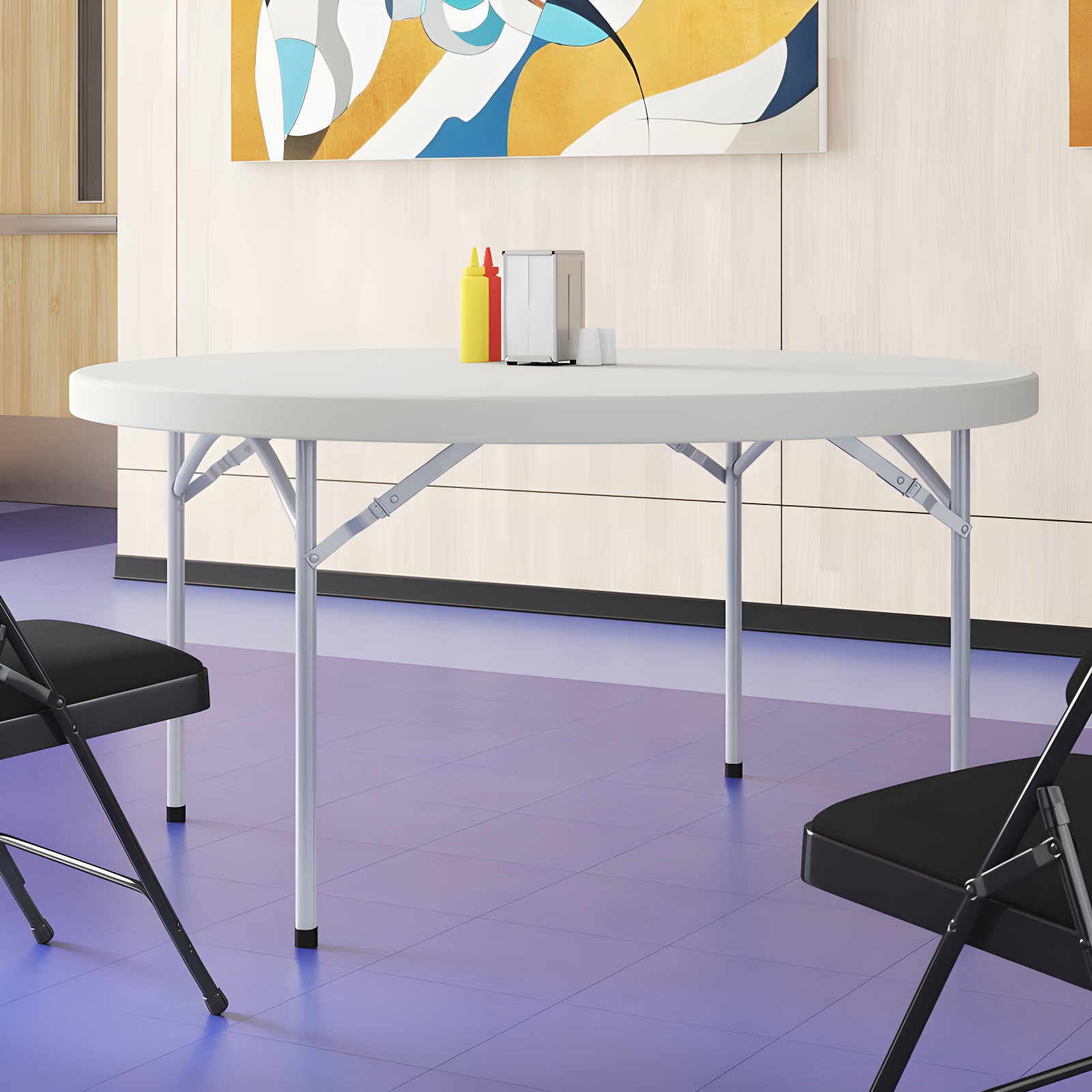 National Public Seating 60'' Circular Portable Banquet Table