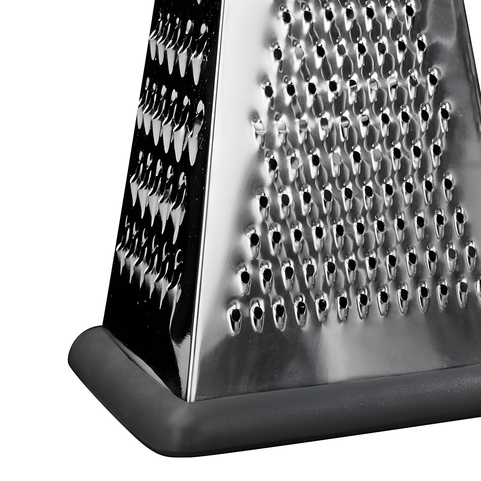 BergHOFF Essentials Stainless Steel 10" Large 3-Sided Pyramid Grater, Black