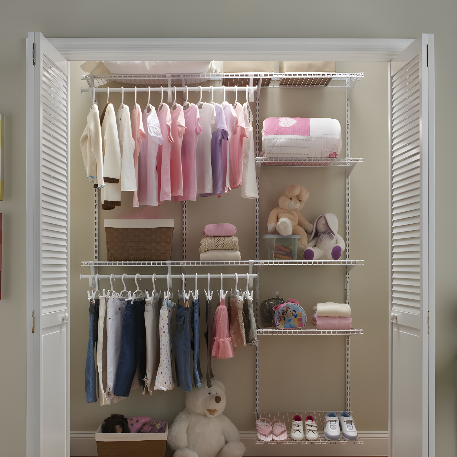 ShelfTrack 60" W - 96" W Closet System Starter Kit