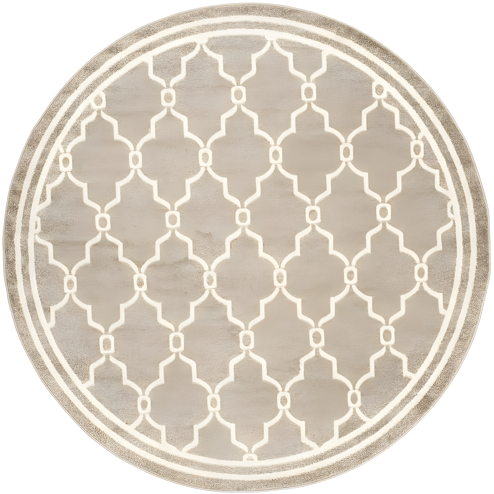 Amherst AMT414 Power Loomed Indoor Area Rug - Wheat/Beige - 7' Round - Safavieh
