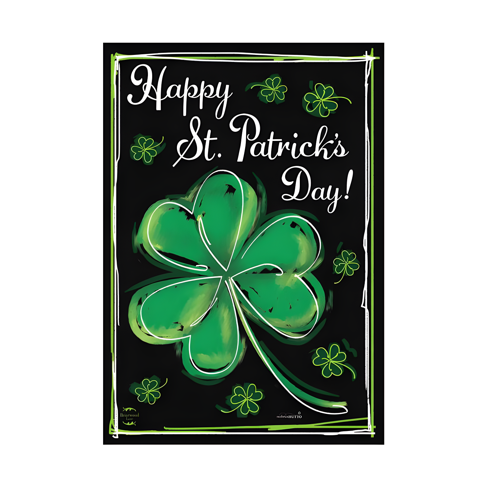 Briarwood Lane Shamrock St. Patrick's Day House Flag Clovers 28"