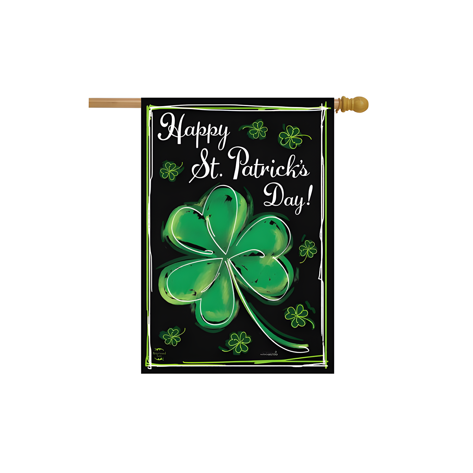 Briarwood Lane Shamrock St. Patrick's Day House Flag Clovers 28"