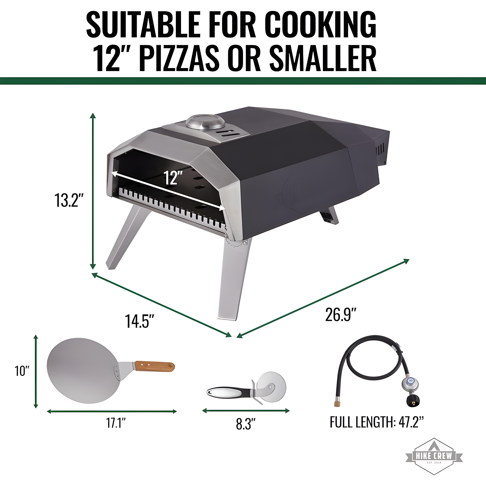 Hike Crew Stainless Steel Free Standing Pizza Oven