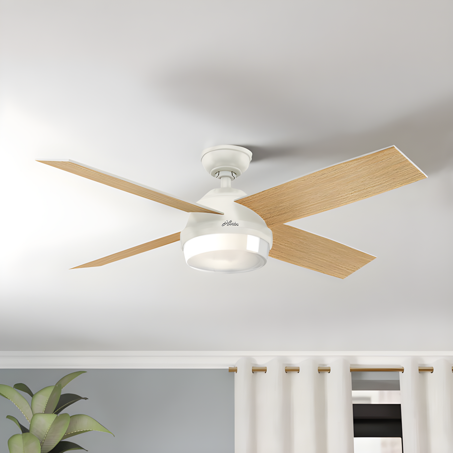 Dempsey 52" 4 - Blade Contemporary Indoor Ceiling Fan with Lights and Remote