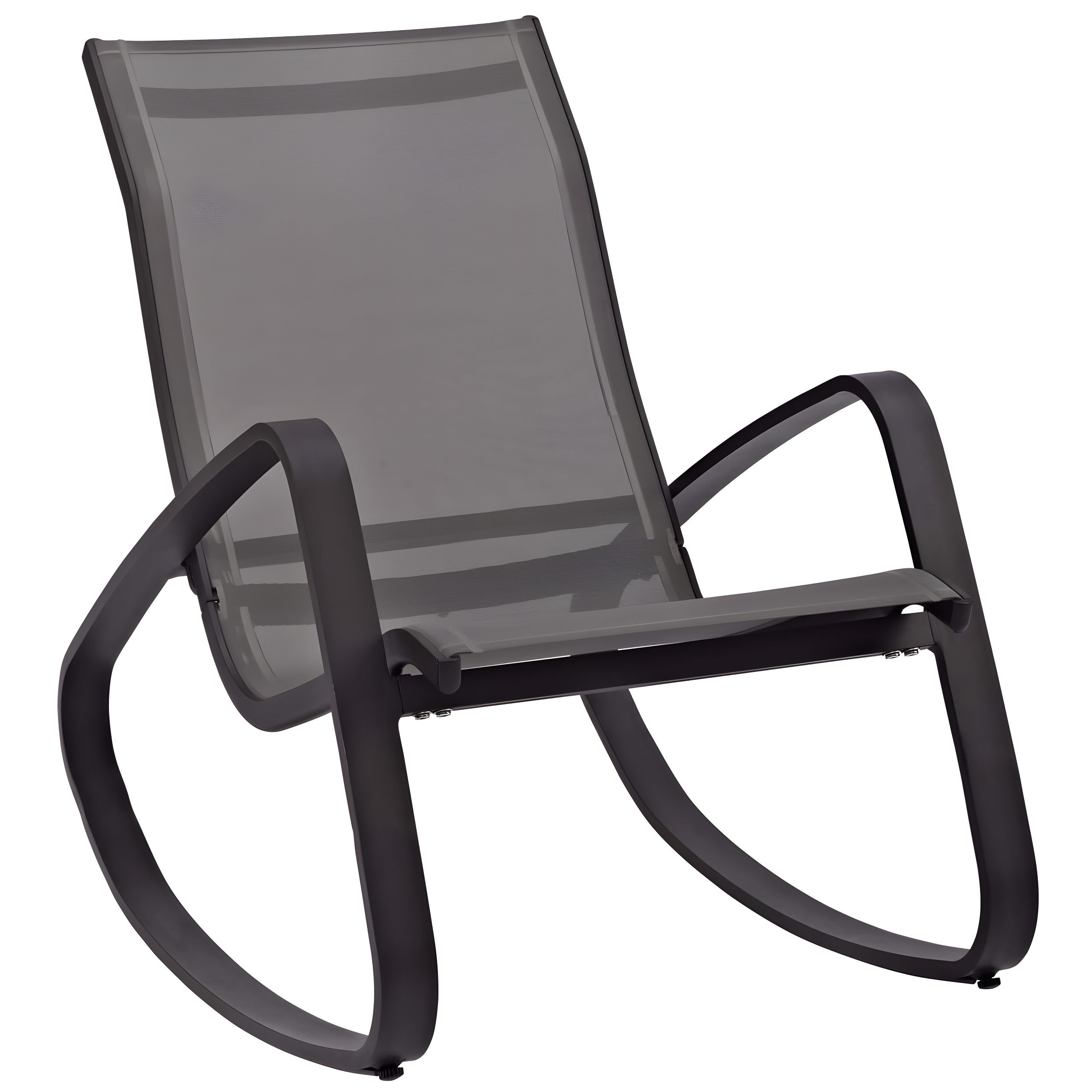 Modway Traveler Mesh Fabric & Aluminum Patio Rocker in Black